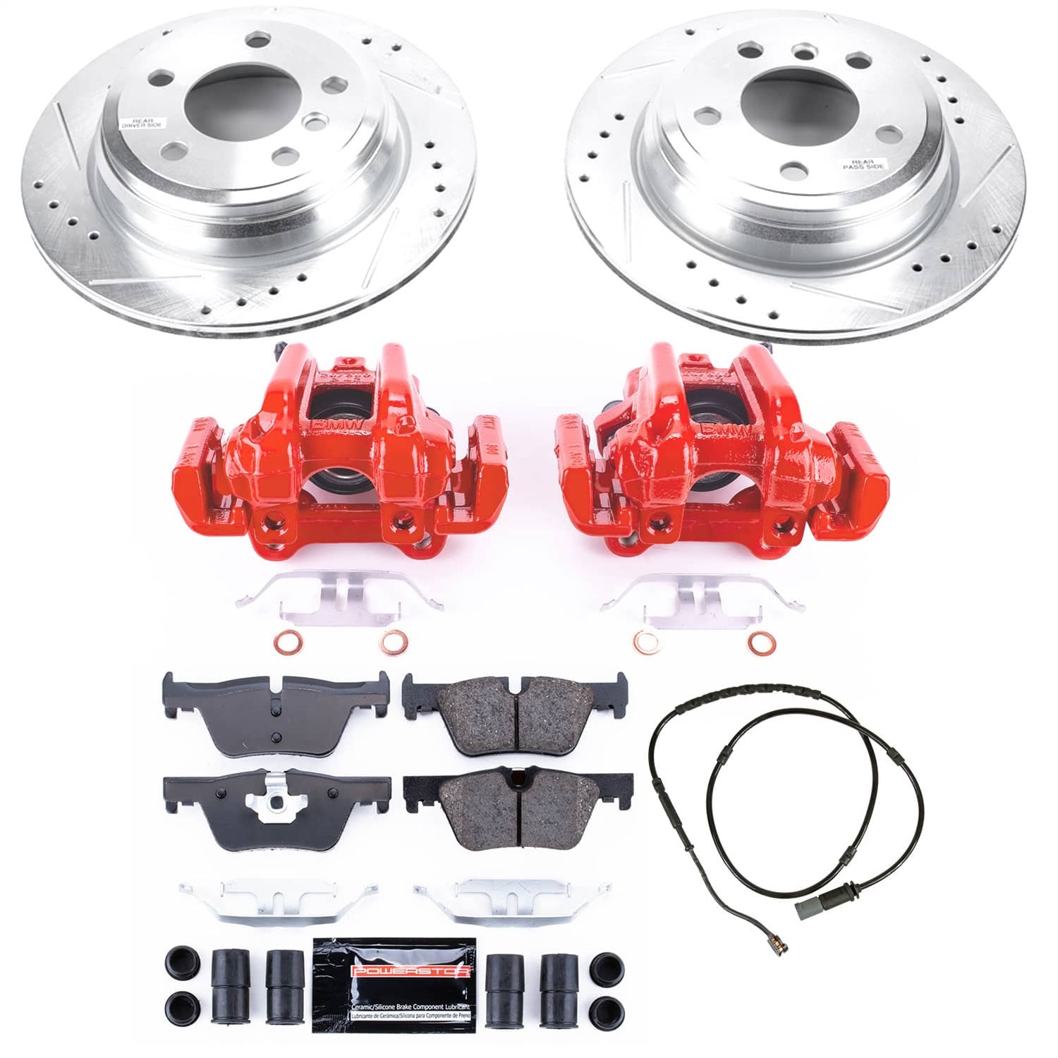 Power Stop - KC6852 - Rear - Disc Brake Pad/Caliper and Rotor Kit