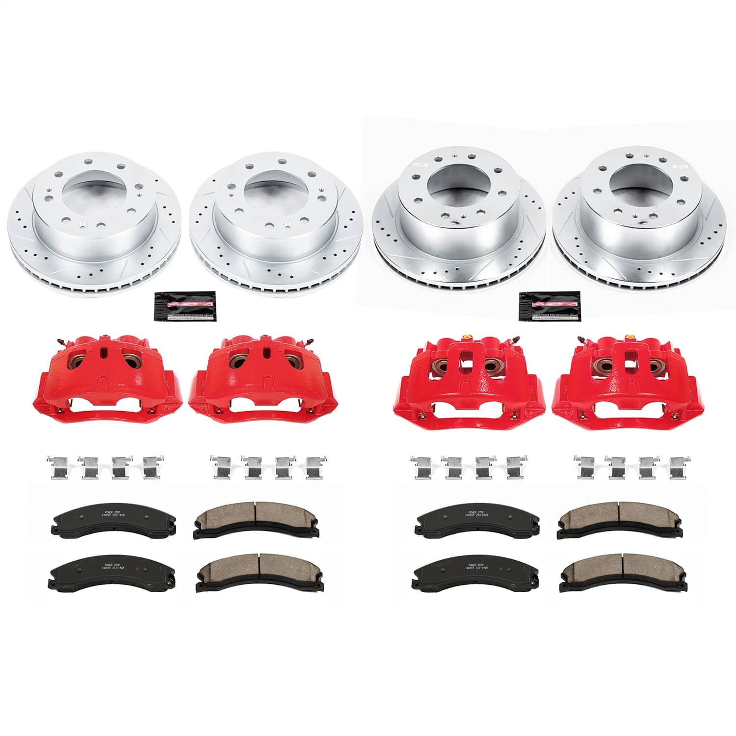 Power Stop - KC6992 - Front and Rear - Disc Brake Pad/Caliper and Rotor Kit
