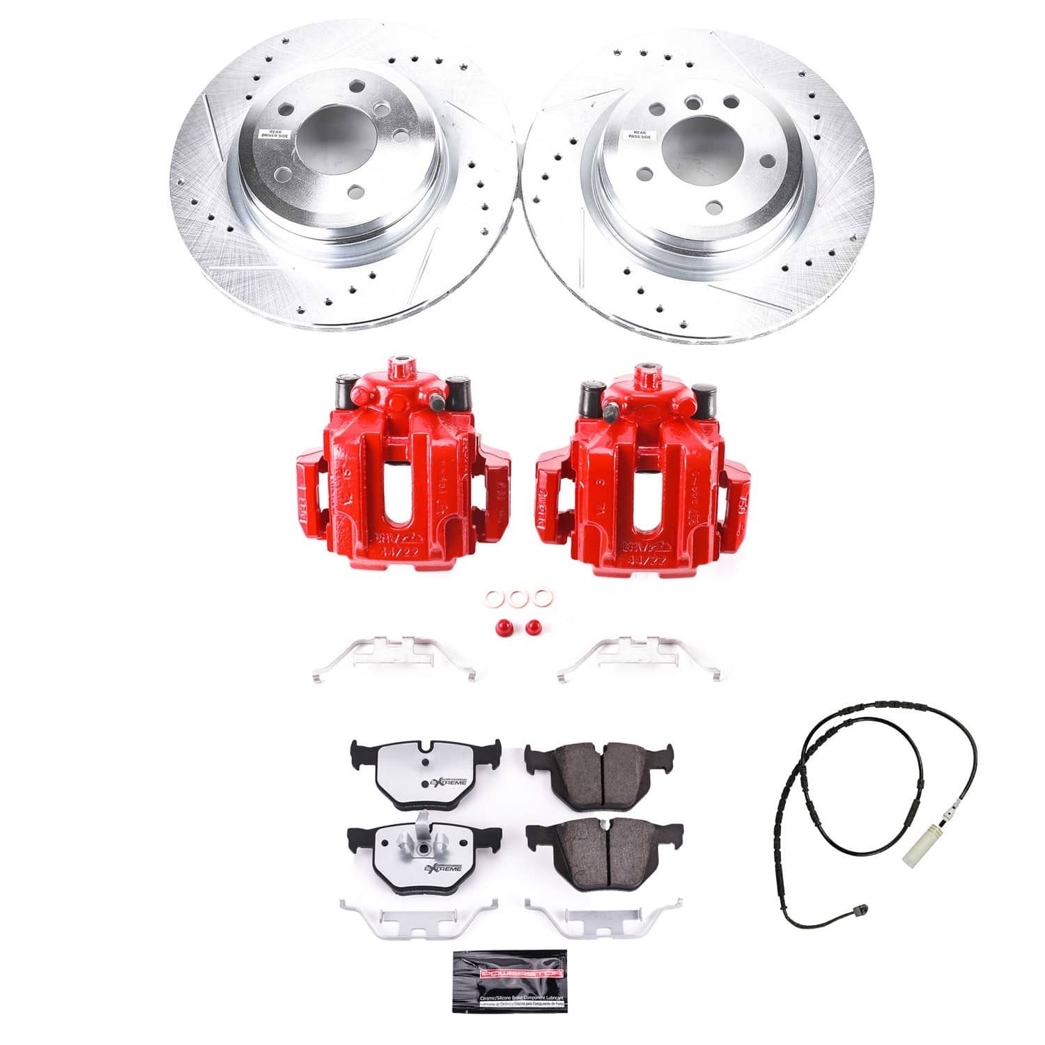 Power Stop - KC7009-26 - Rear - Disc Brake Pad/Caliper and Rotor Kit