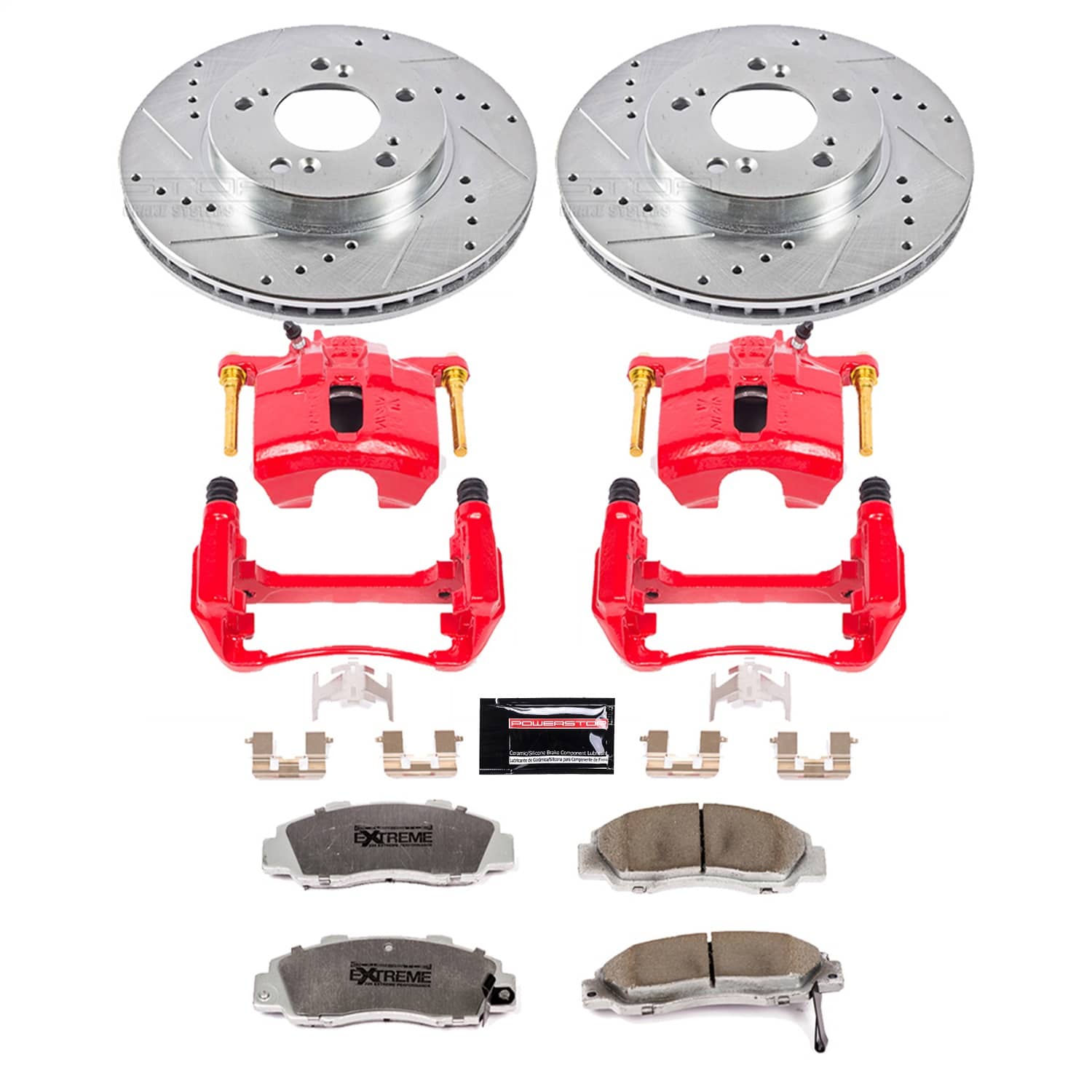 Power Stop - KC704-26 - Front - Disc Brake Pad/Caliper and Rotor Kit