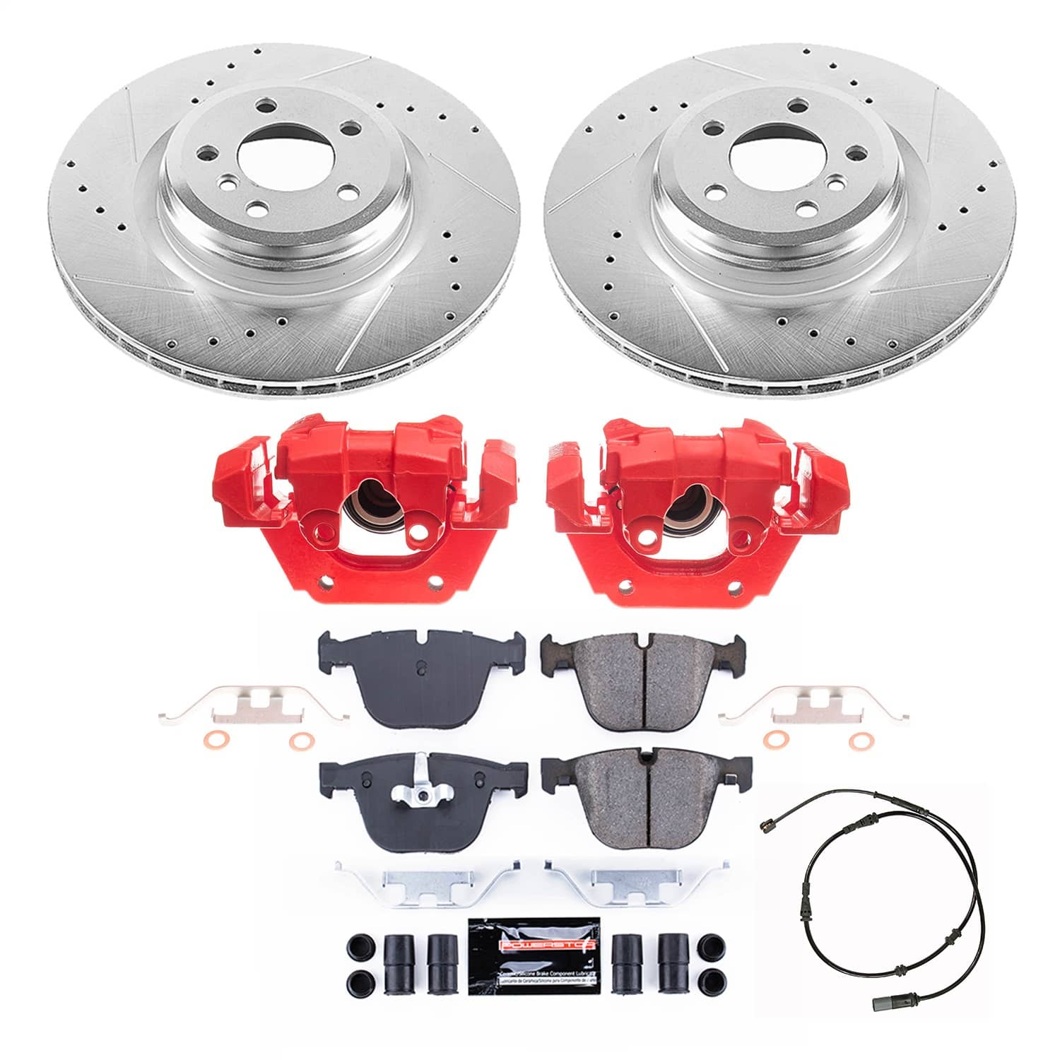 Power Stop - KC7087 - Rear - Disc Brake Pad/Caliper and Rotor Kit