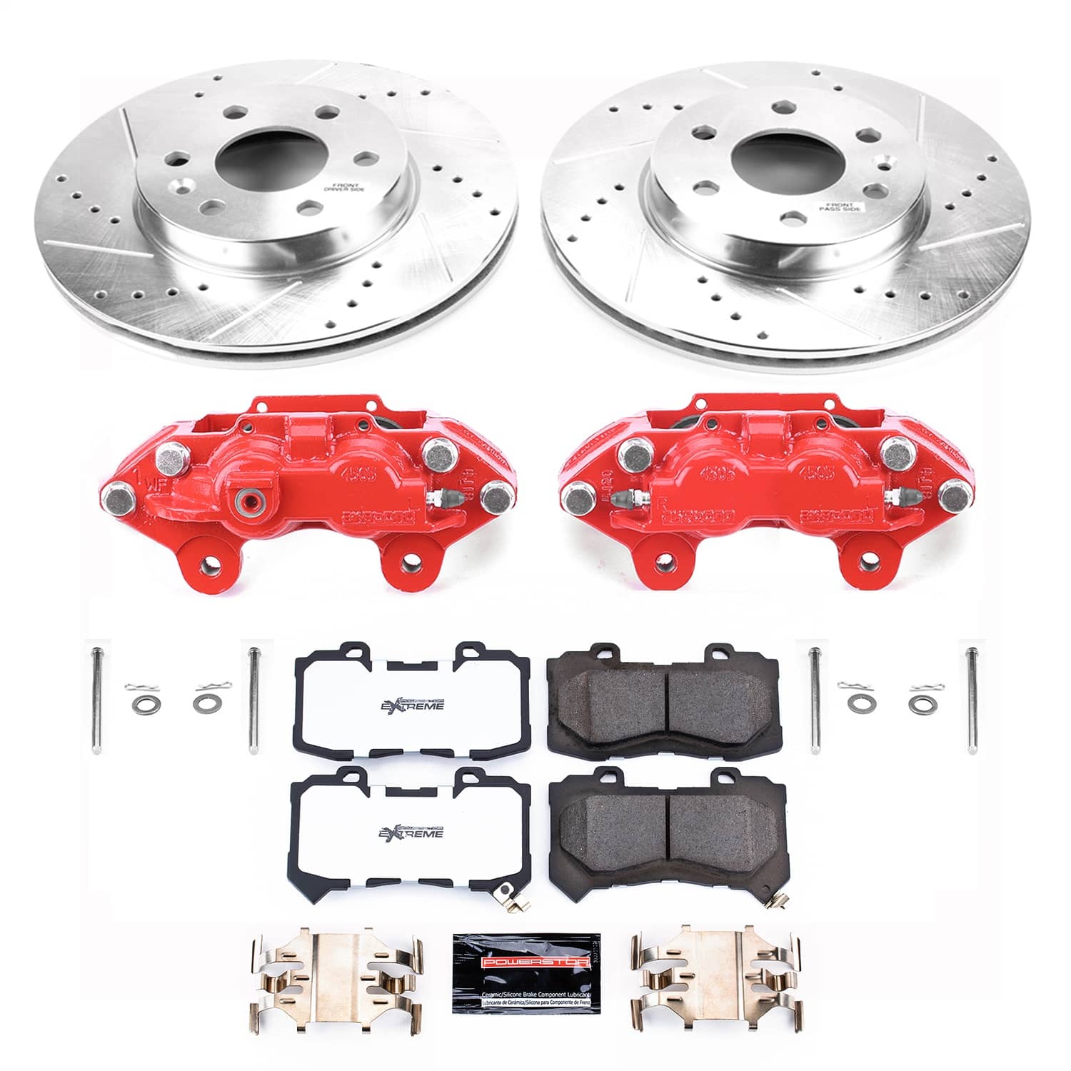 Power Stop - KC7126-36 - Front - Disc Brake Pad/Caliper and Rotor Kit