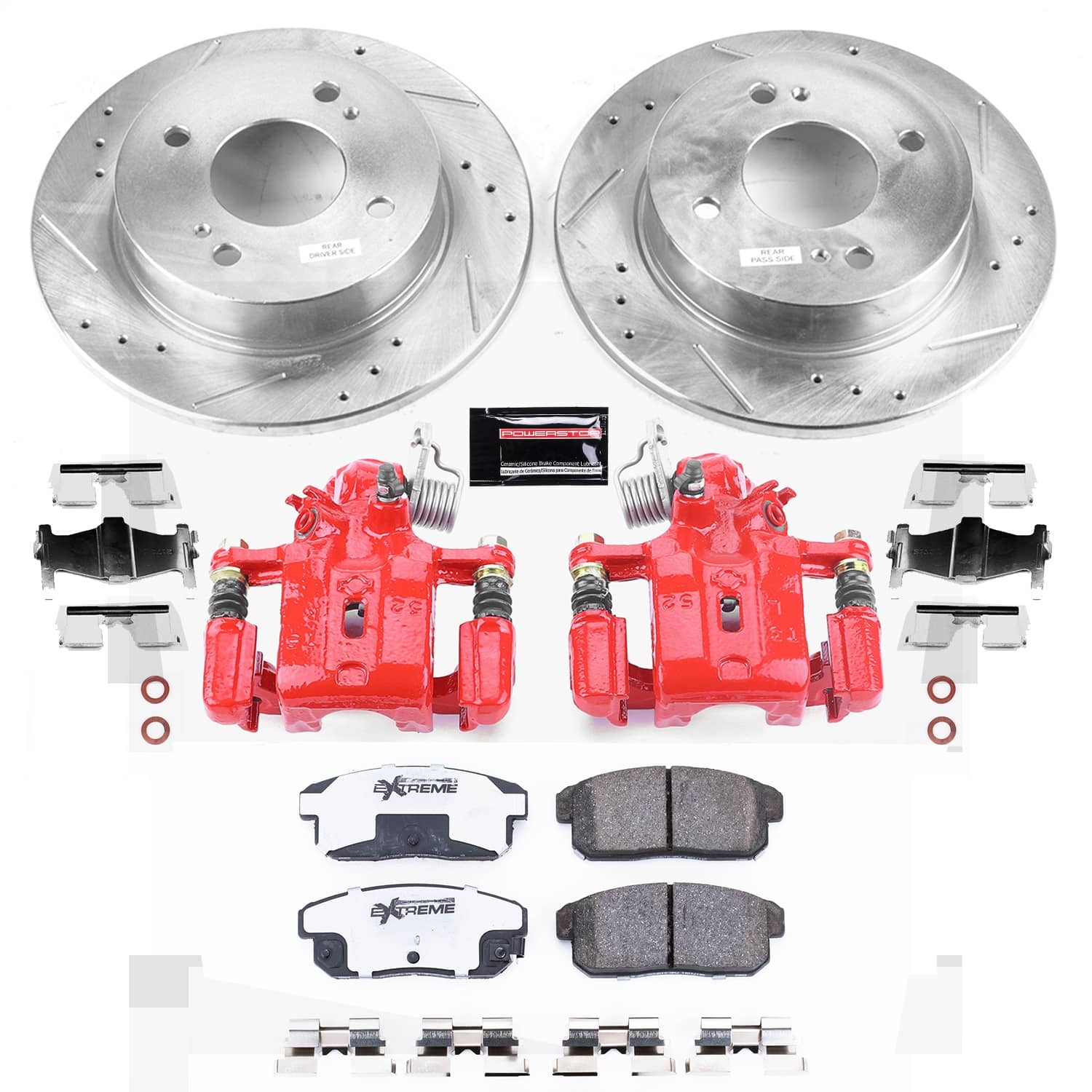 Power Stop - KC741-26 - Rear - Disc Brake Pad/Caliper and Rotor Kit