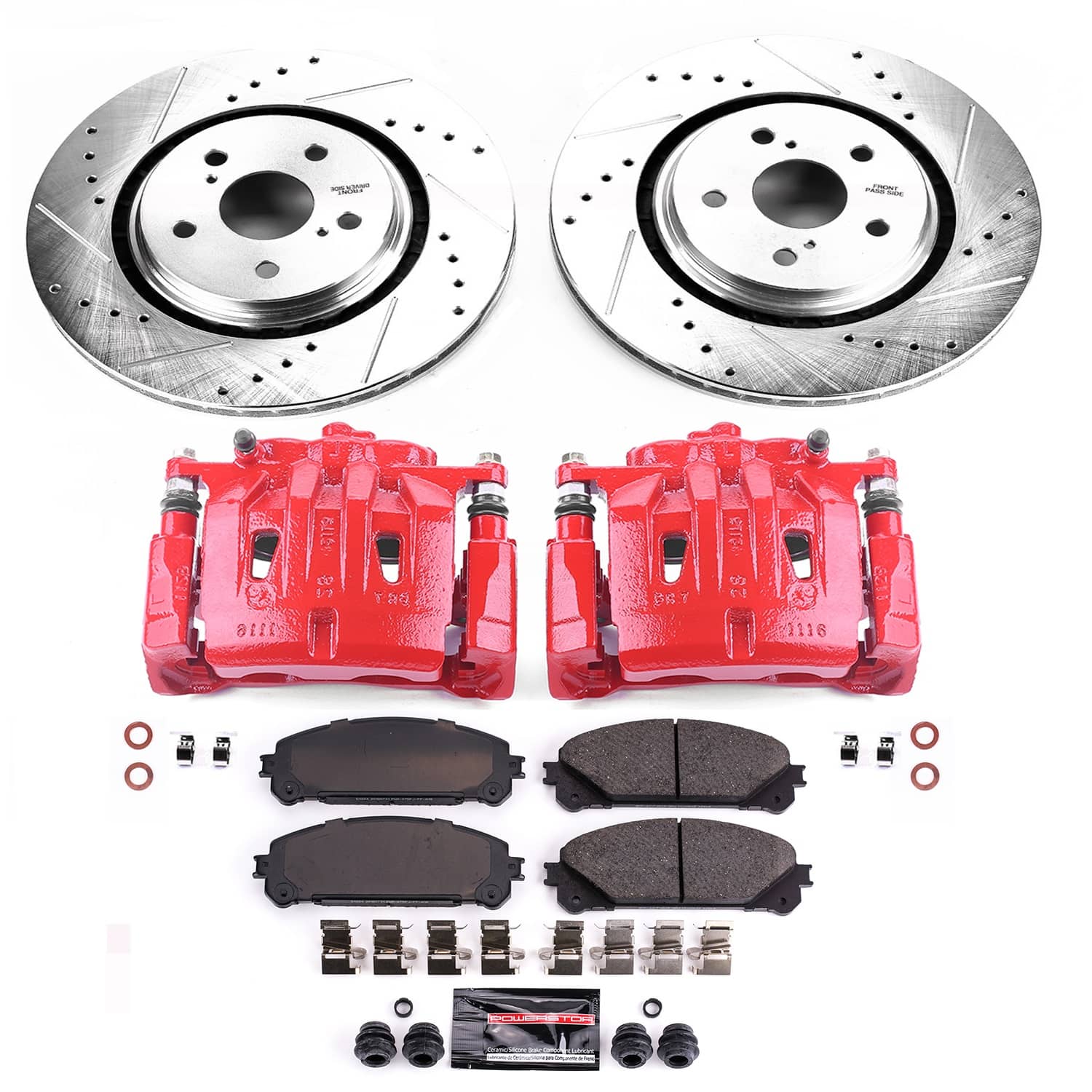 Power Stop - KC7688A - Front - Disc Brake Pad/Caliper and Rotor Kit