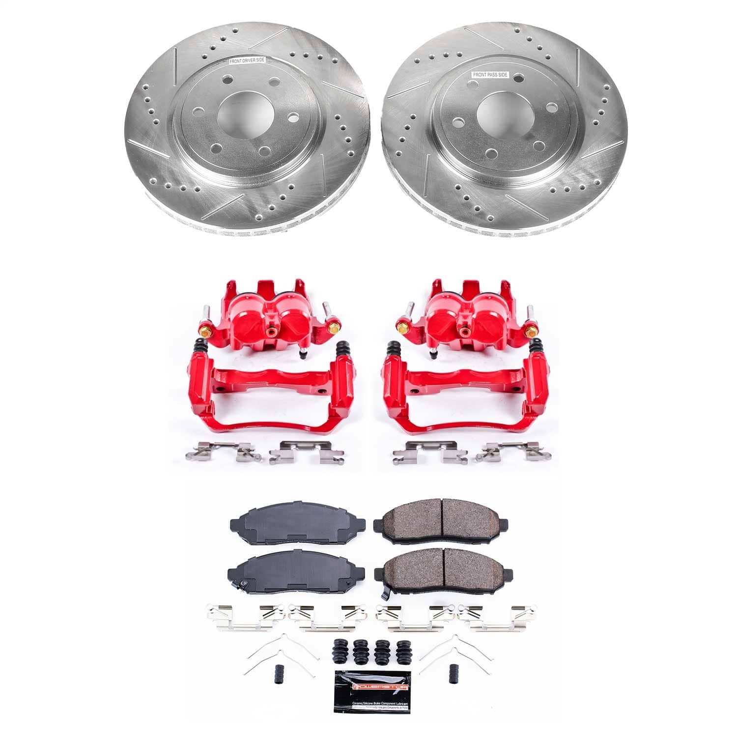 Power Stop - KC8325 - Front - Disc Brake Pad/Caliper and Rotor Kit