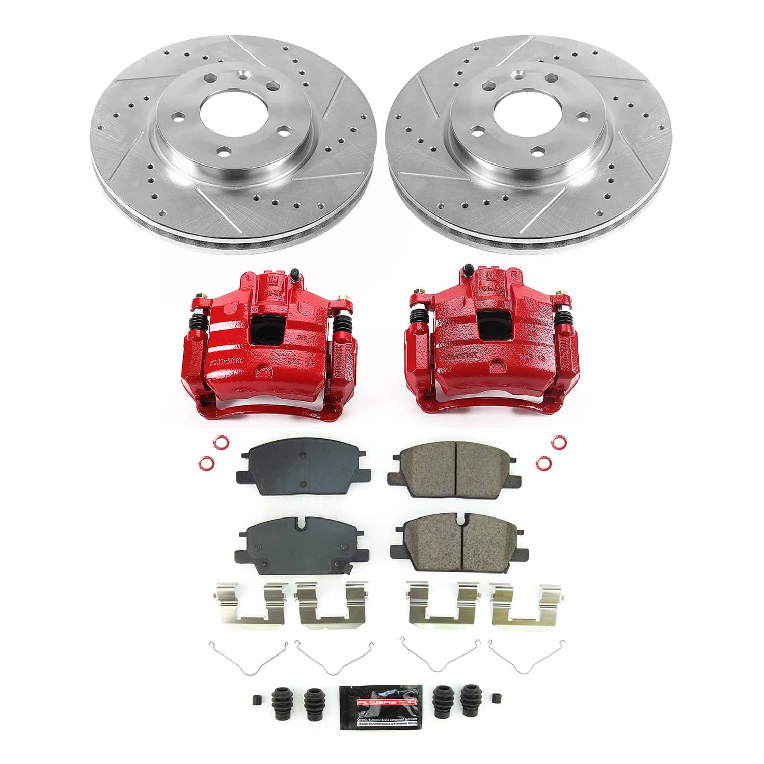 Power Stop - KC8738 - Front - Disc Brake Pad/Caliper and Rotor Kit