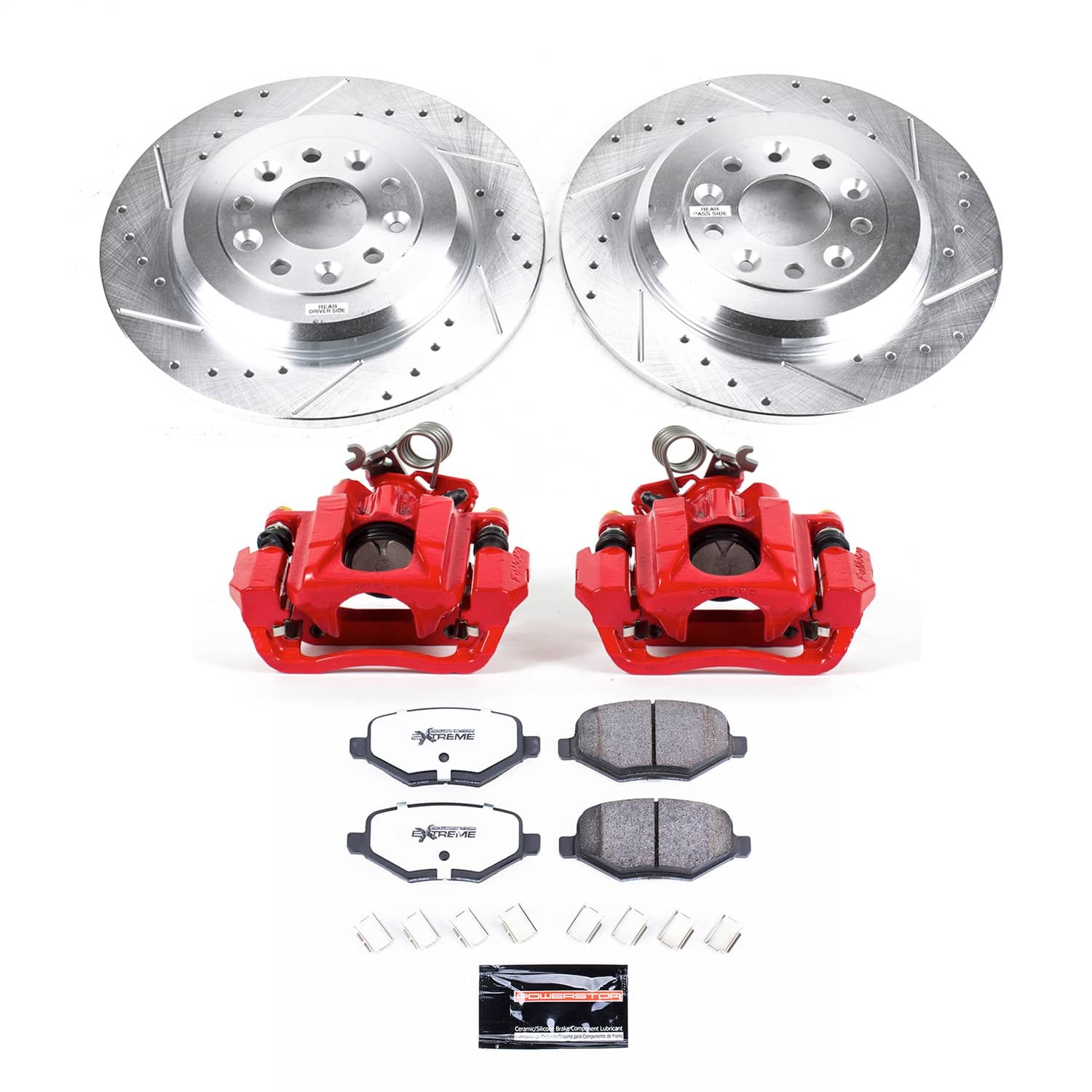 Power Stop - KC8846A-36 - Rear - Disc Brake Pad/Caliper and Rotor Kit
