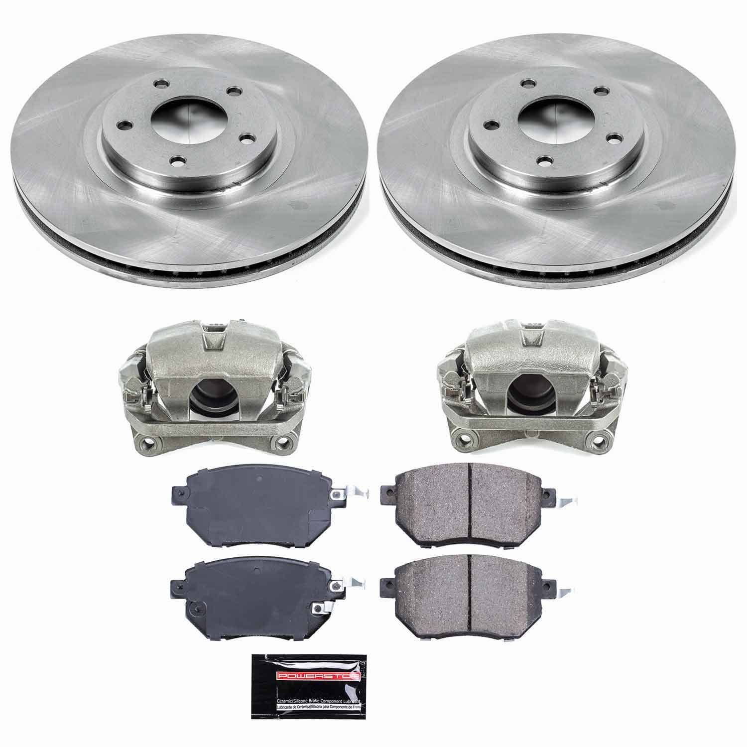 Power Stop - KCOE091B - Front - Disc Brake Pad/Caliper and Rotor Kit