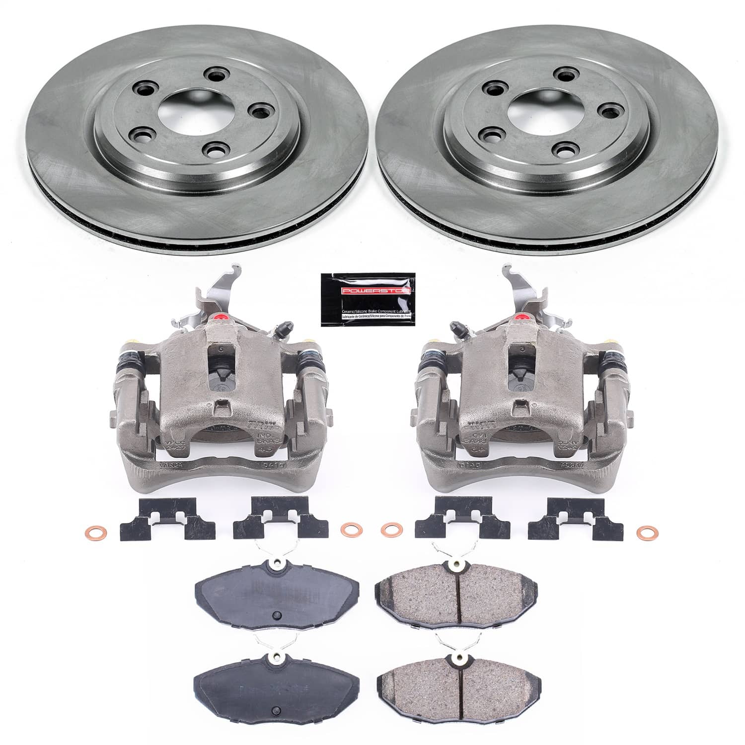 Power Stop - KCOE1361 - Rear - Disc Brake Pad/Caliper and Rotor Kit