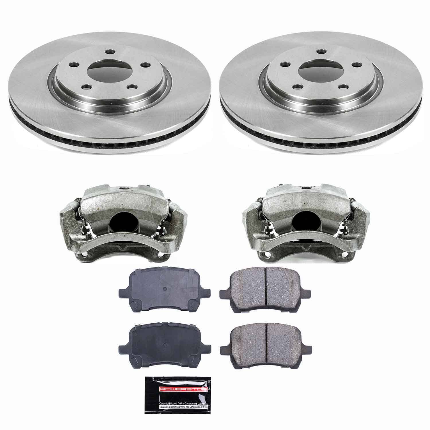 Power Stop - KCOE1614A - Front - Disc Brake Pad/Caliper and Rotor Kit