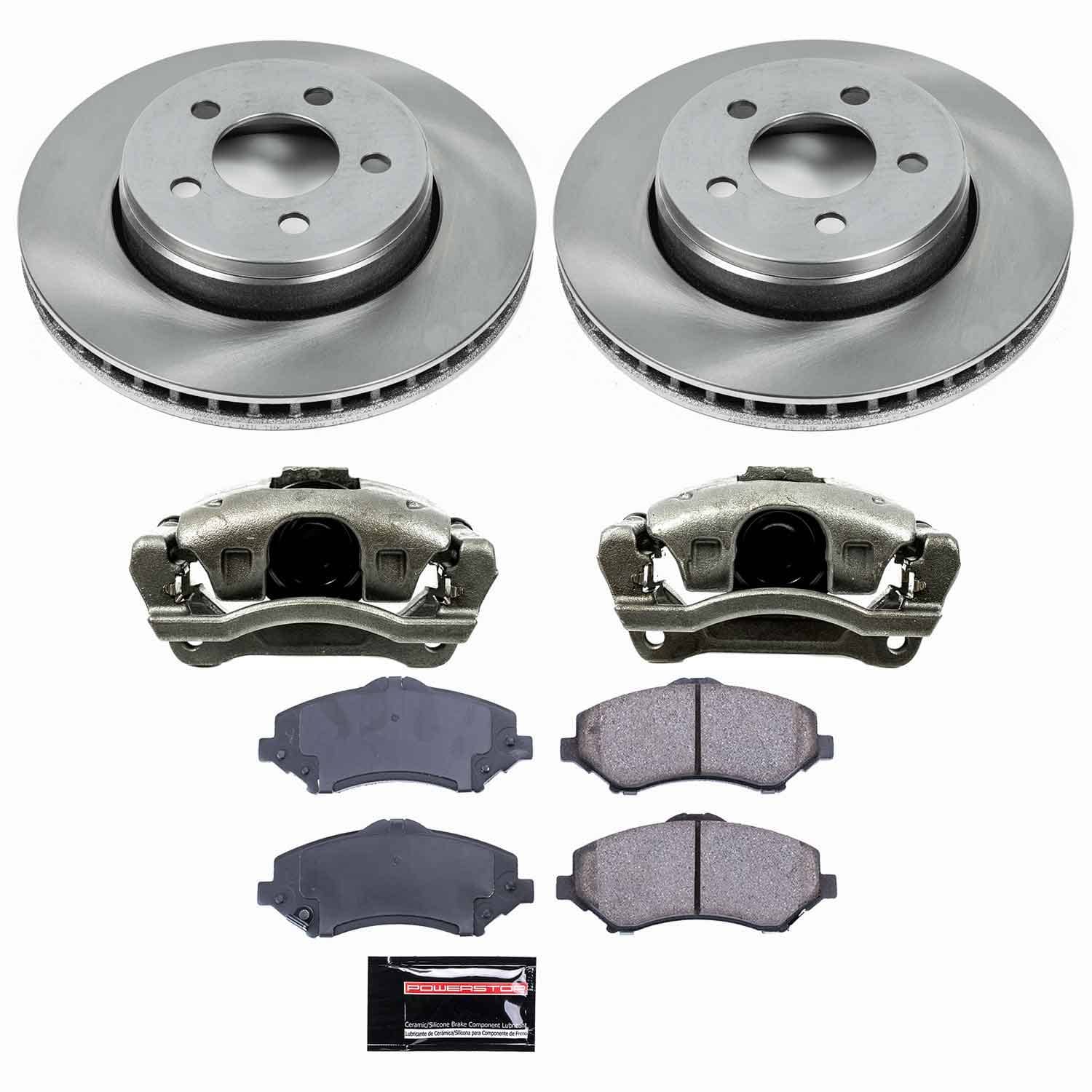 Power Stop - KCOE1631 - Front - Disc Brake Pad/Caliper and Rotor Kit
