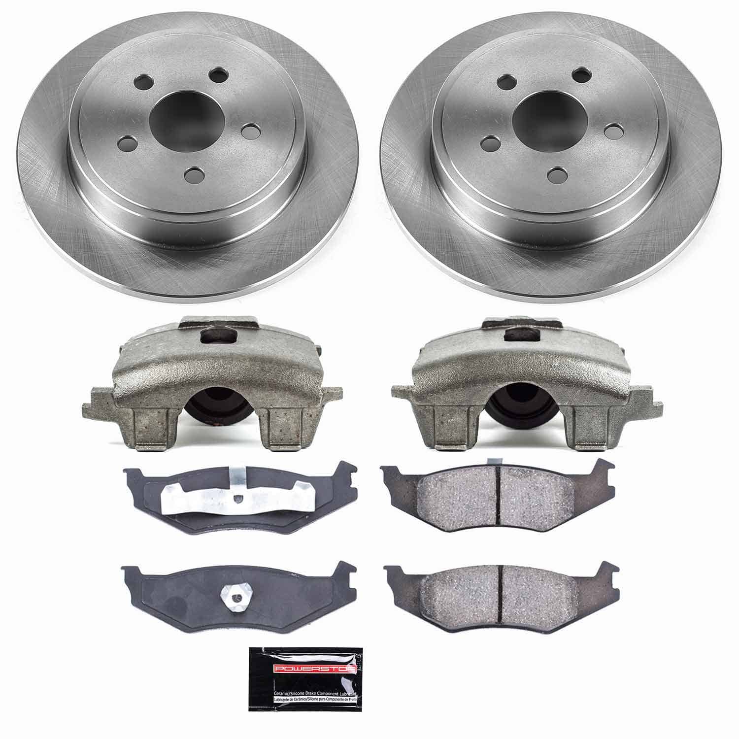 Power Stop - KCOE1709 - Rear - Disc Brake Pad/Caliper and Rotor Kit