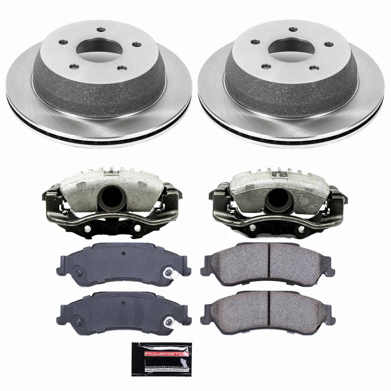 Power Stop - KCOE2008 - Rear - Disc Brake Pad/Caliper and Rotor Kit
