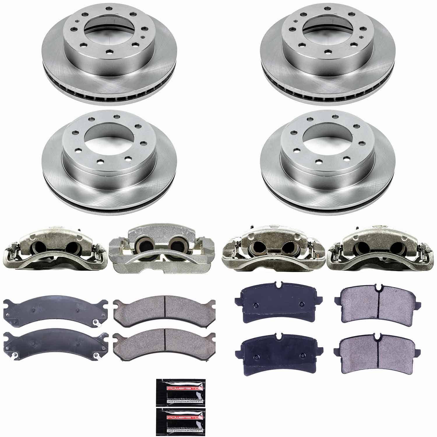 Power Stop - KCOE2023A - Front and Rear - Disc Brake Pad/Caliper and Rotor Kit