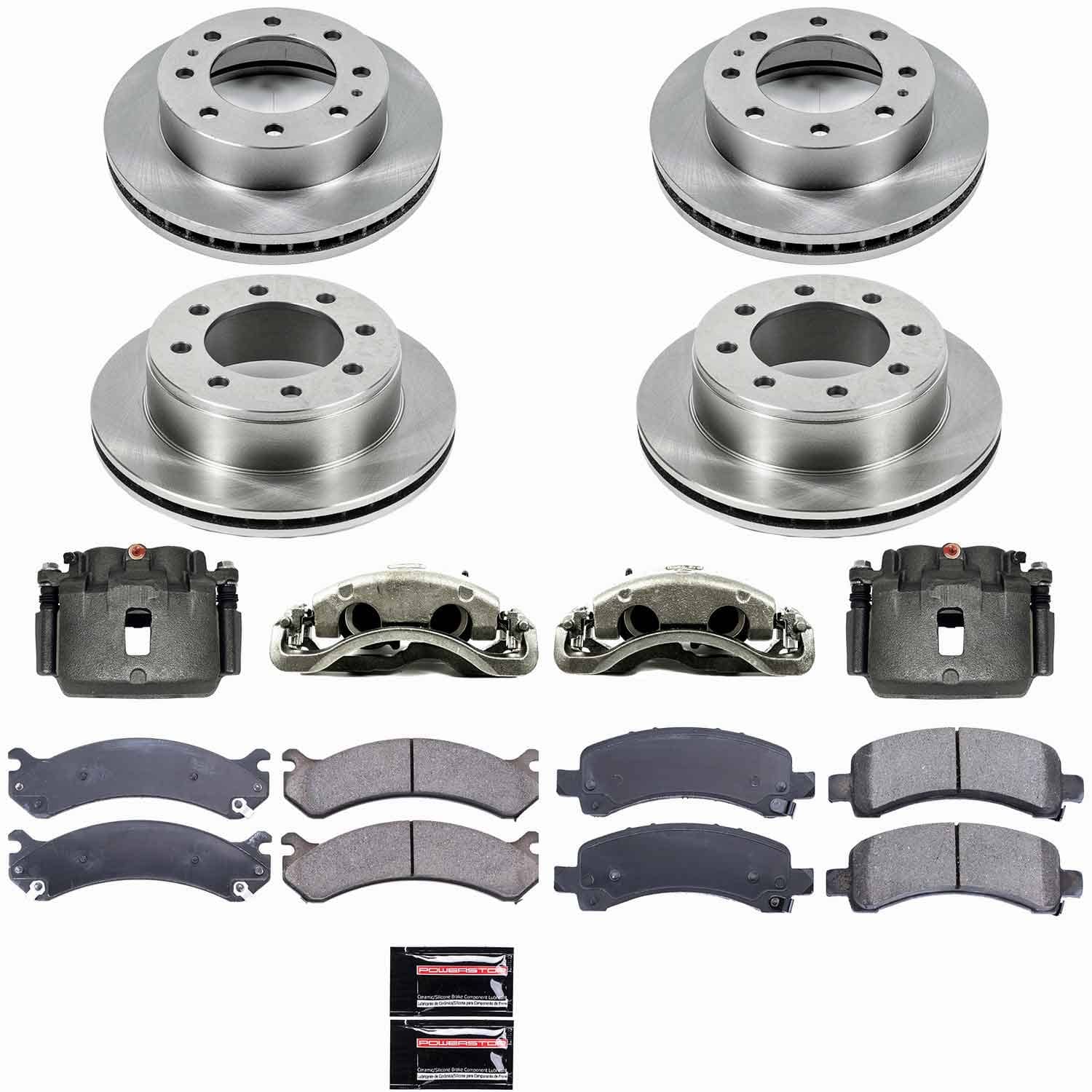 Power Stop - KCOE2029 - Front and Rear - Disc Brake Pad/Caliper and Rotor Kit