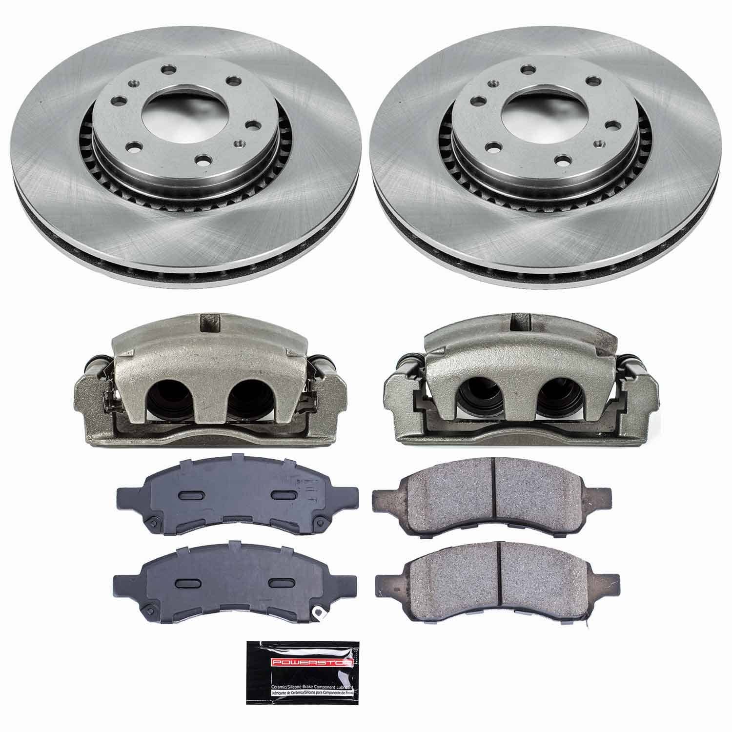 Power Stop - KCOE2059 - Front - Disc Brake Pad/Caliper and Rotor Kit