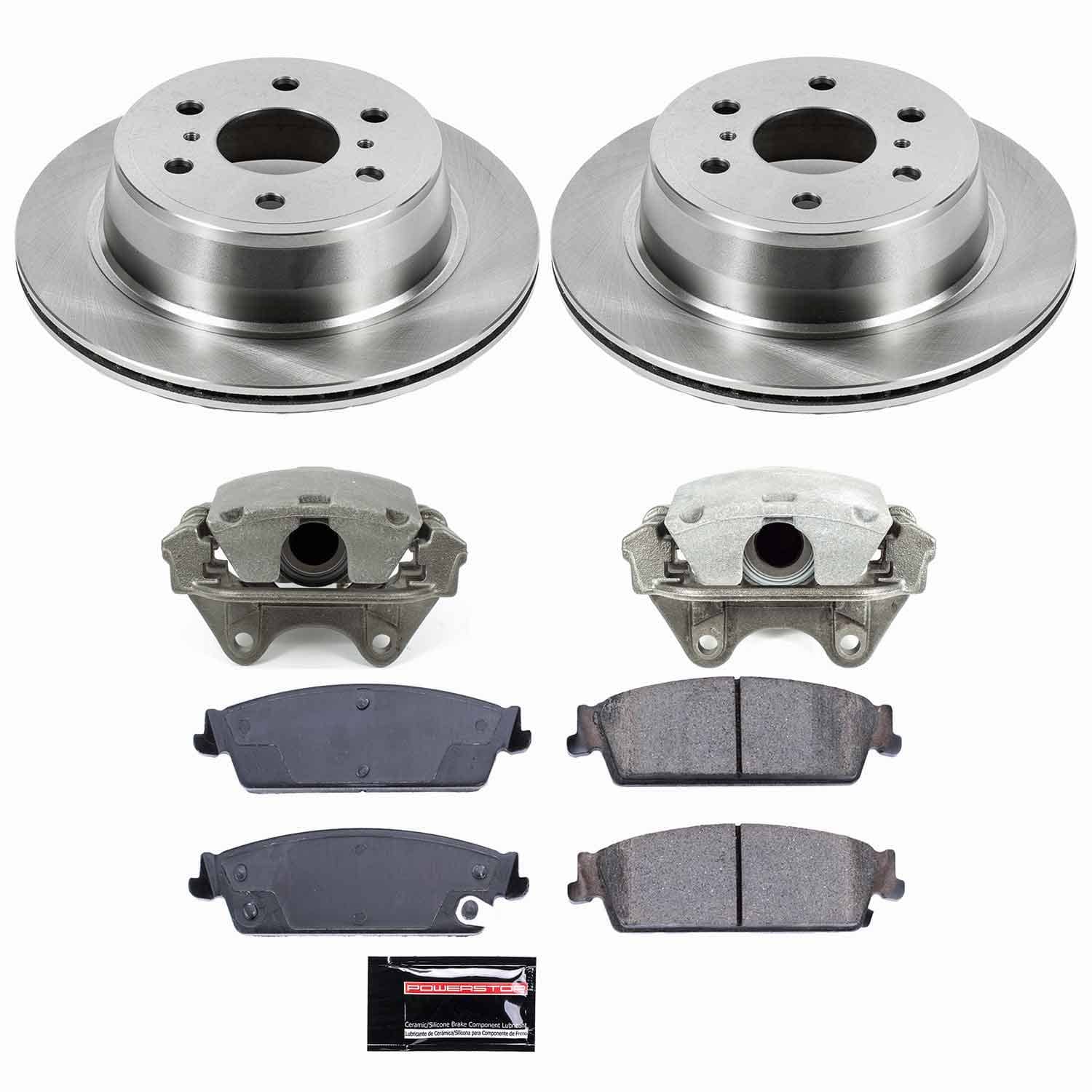 Power Stop - KCOE2083 - Rear - Disc Brake Pad/Caliper and Rotor Kit