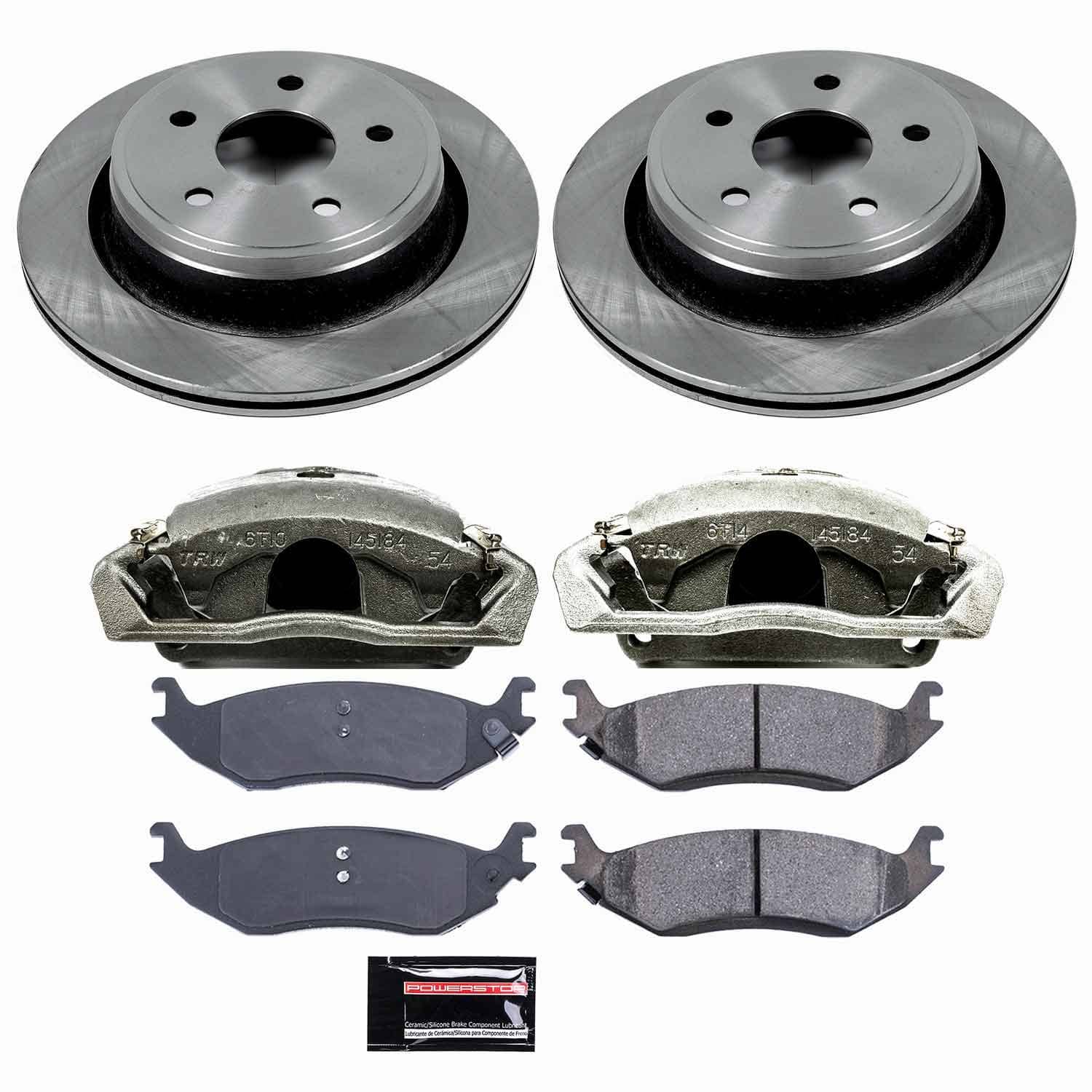 Power Stop - KCOE2172 - Rear - Disc Brake Pad/Caliper and Rotor Kit