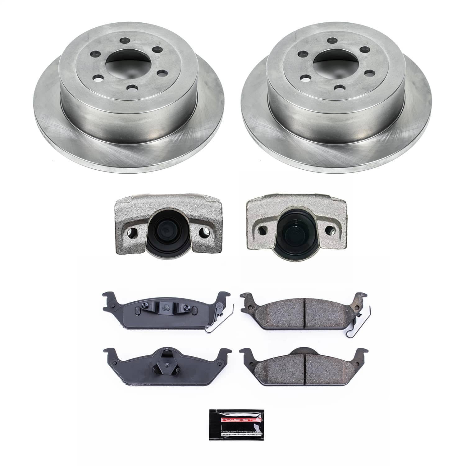 Power Stop - KCOE2192 - Rear - Disc Brake Pad/Caliper and Rotor Kit