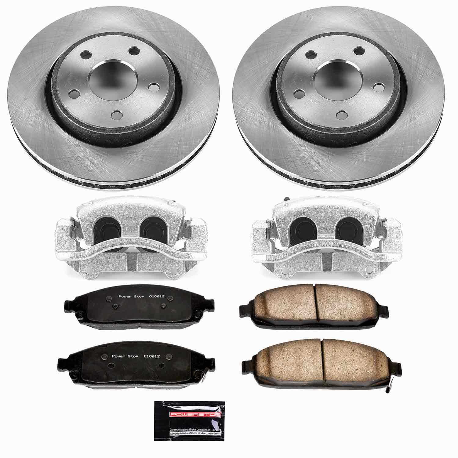 Power Stop - KCOE2219 - Front - Disc Brake Pad/Caliper and Rotor Kit