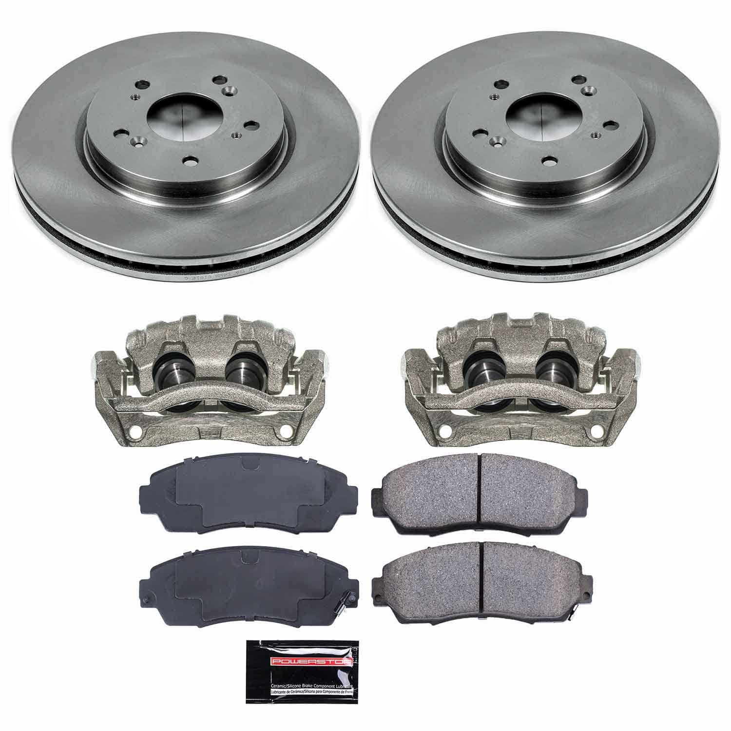 Power Stop - KCOE228 - Front - Disc Brake Pad/Caliper and Rotor Kit