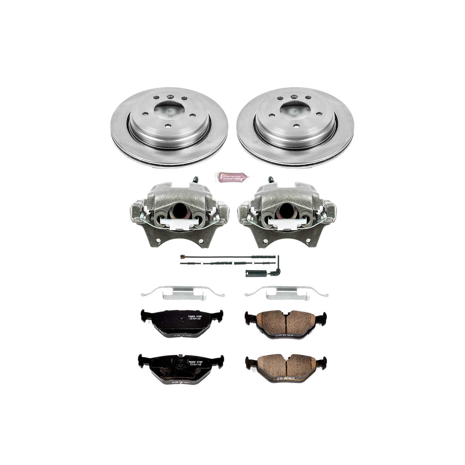 Power Stop - KCOE2970 - Rear - Disc Brake Pad/Caliper and Rotor Kit