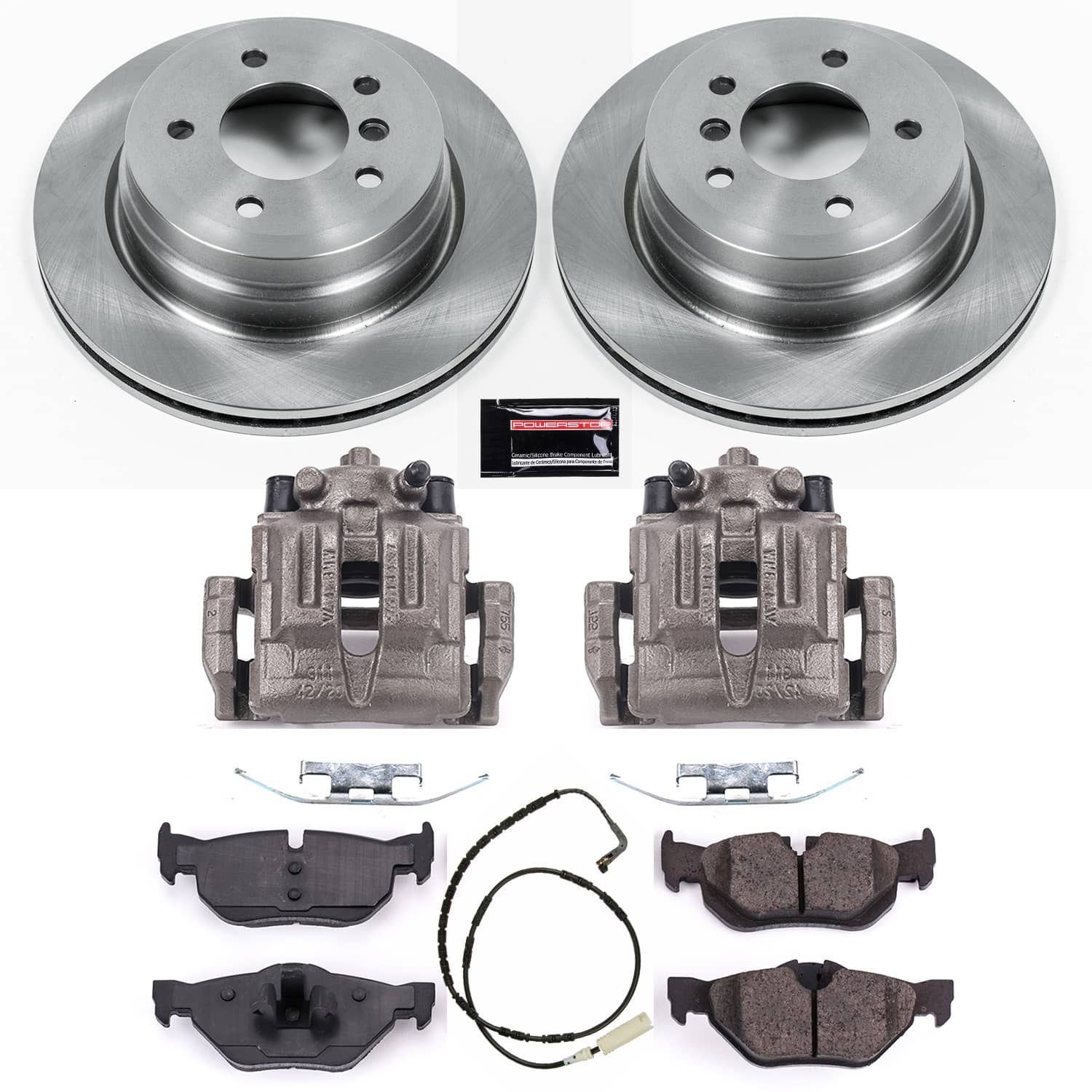 Power Stop - KCOE3002 - Rear - Disc Brake Pad/Caliper and Rotor Kit