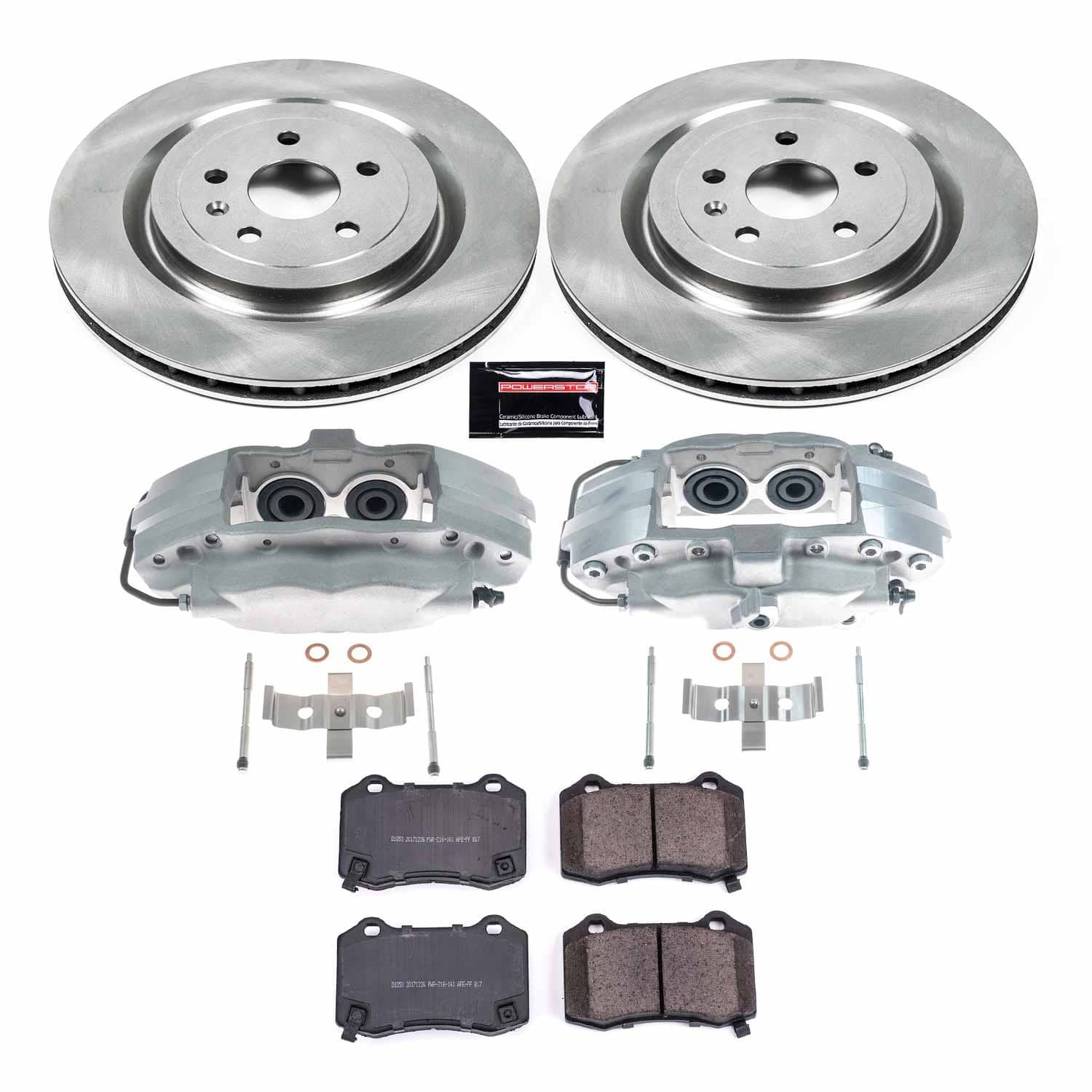 Power Stop - KCOE3019A - Rear - Disc Brake Pad/Caliper and Rotor Kit