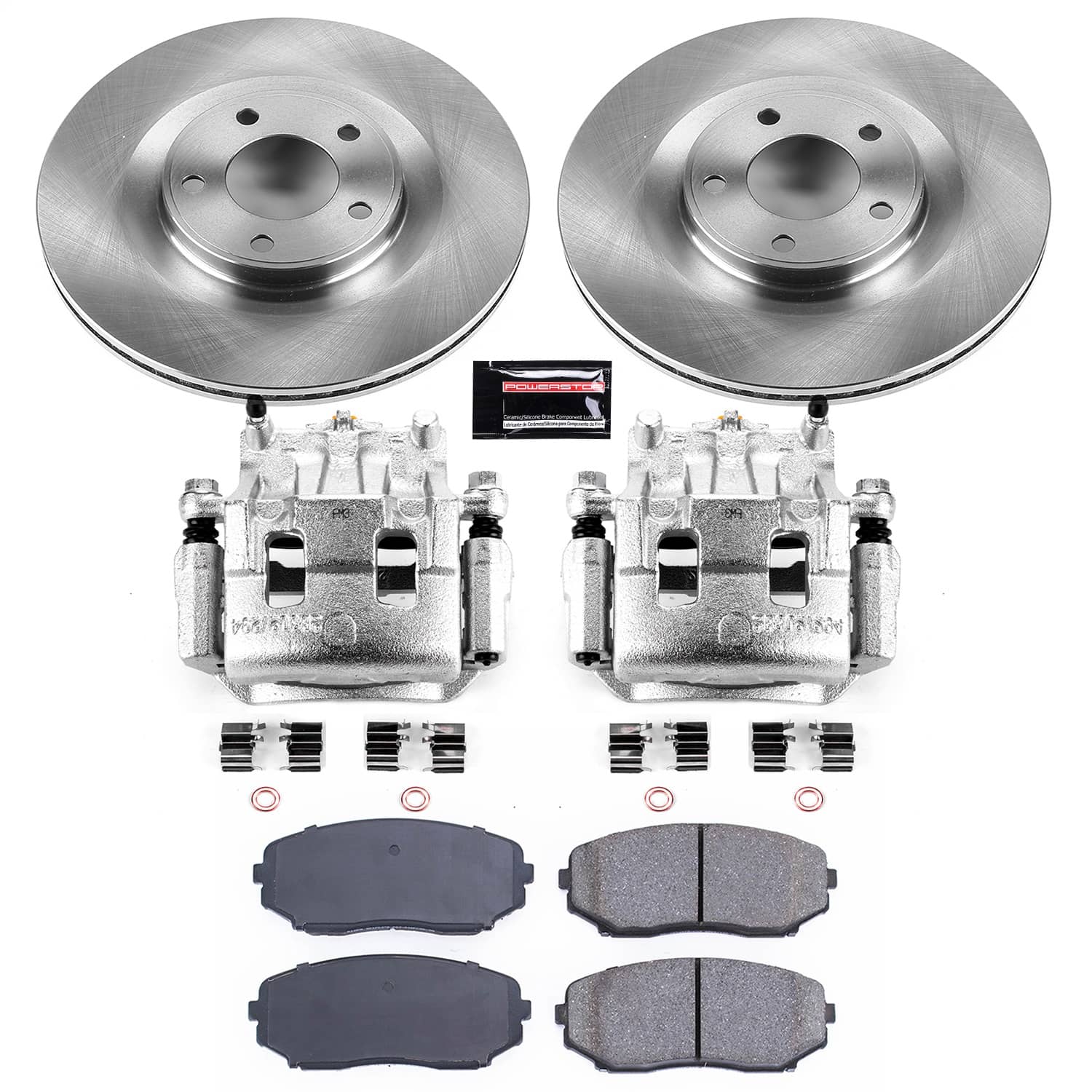 Power Stop - KCOE3057 - Front - Disc Brake Pad/Caliper and Rotor Kit
