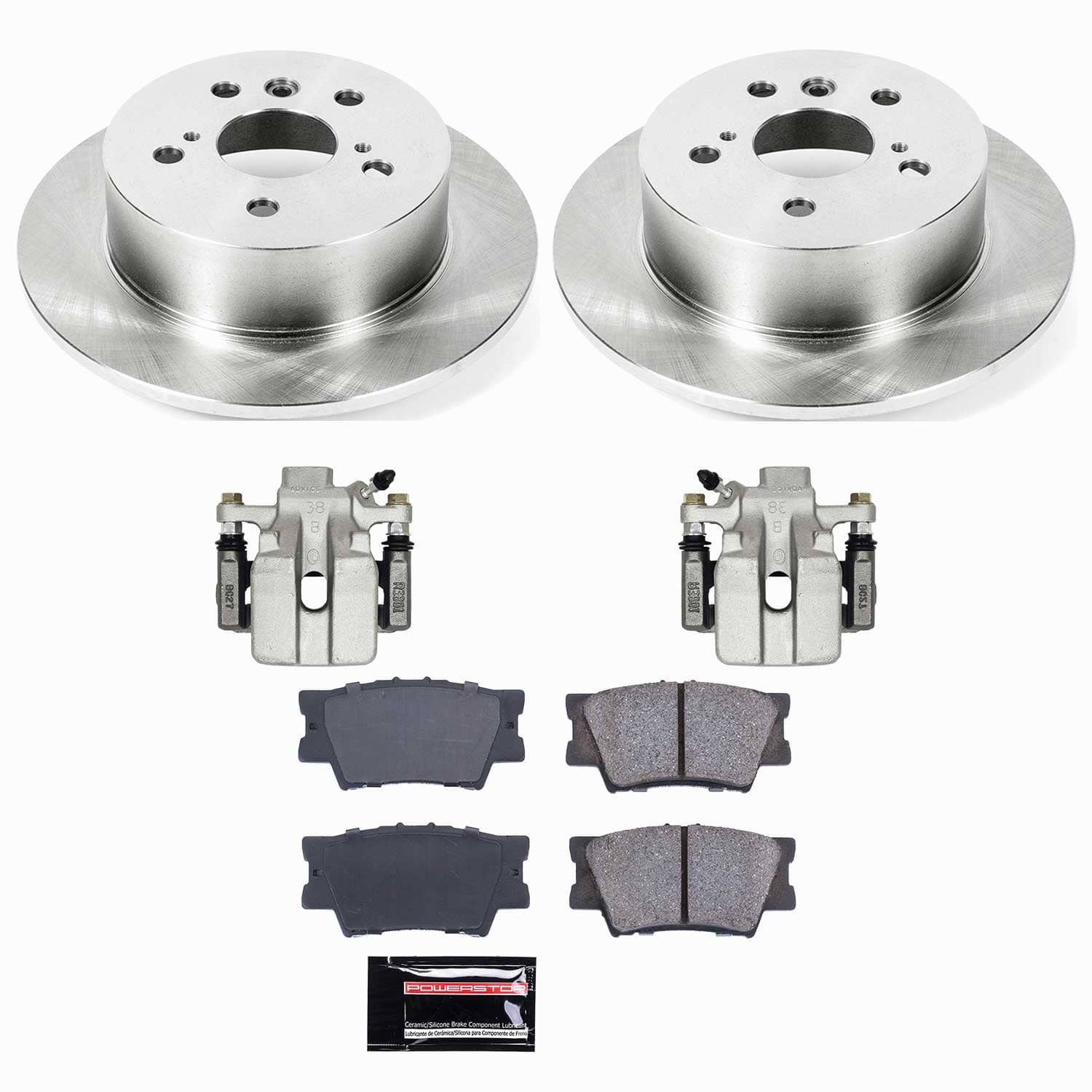 Power Stop - KCOE3068 - Rear - Disc Brake Pad/Caliper and Rotor Kit
