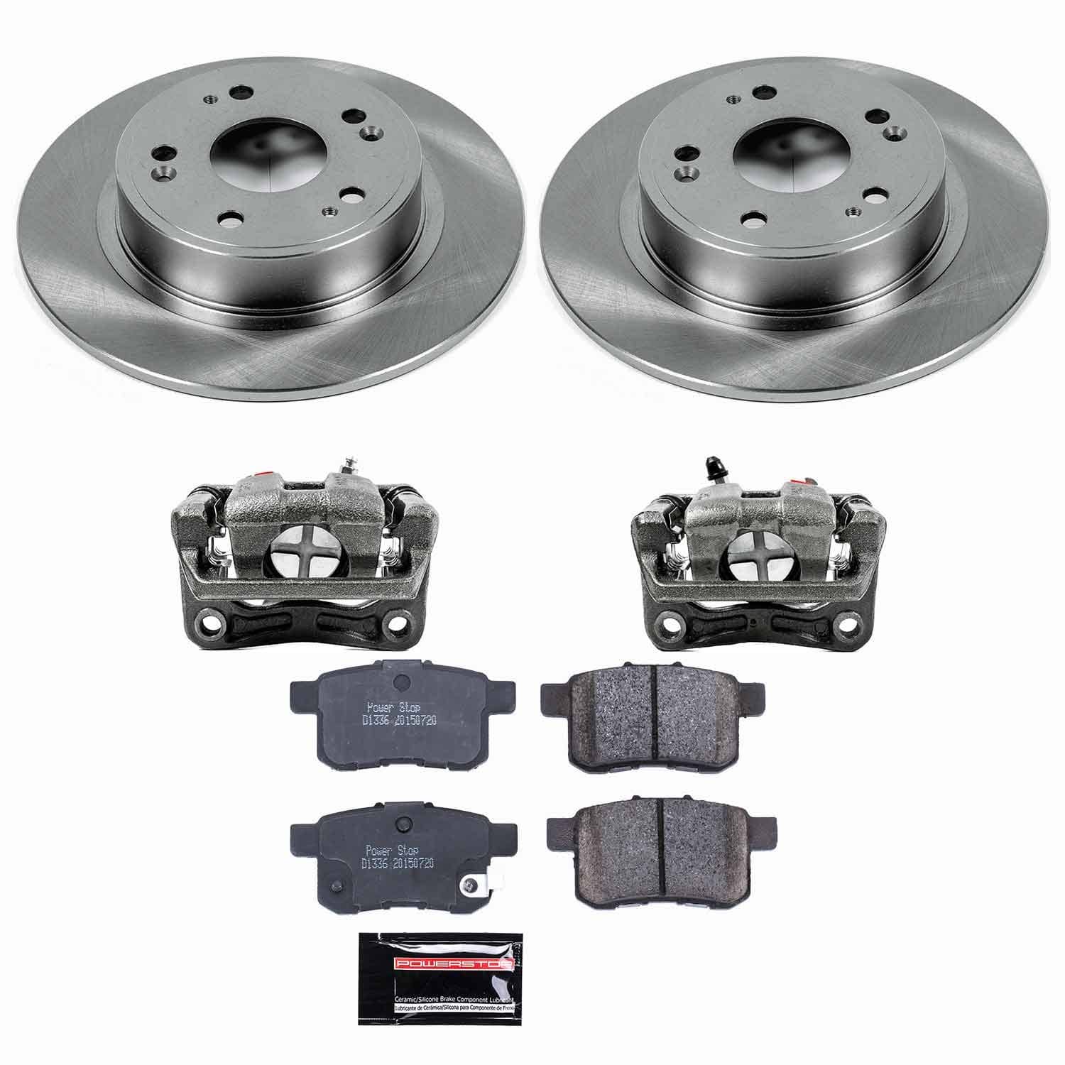 Power Stop - KCOE3127 - Rear - Disc Brake Pad/Caliper and Rotor Kit