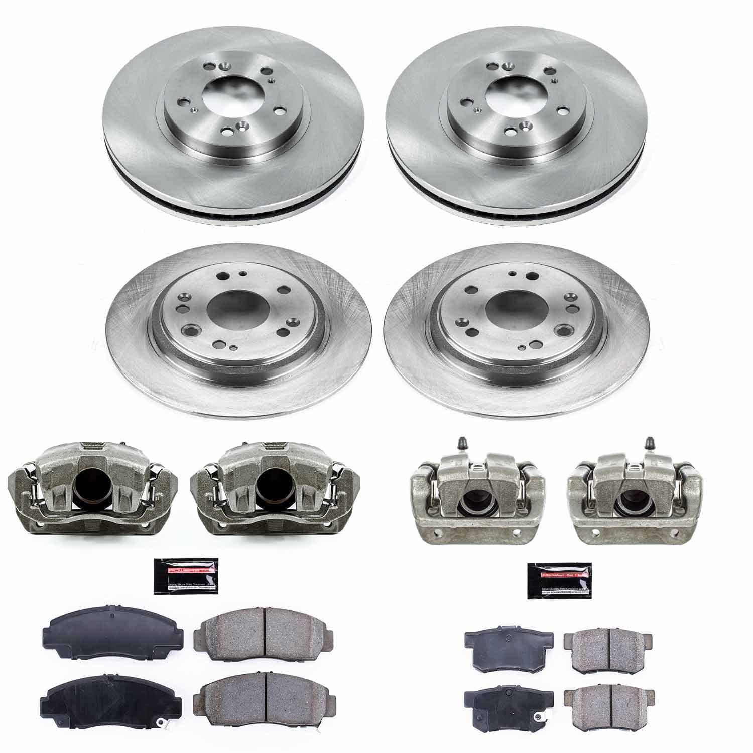 Power Stop - KCOE4271 - Front and Rear - Disc Brake Pad/Caliper and Rotor Kit