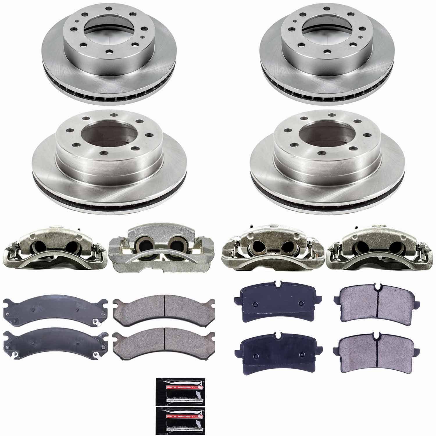 Power Stop - KCOE4426 - Front and Rear - Disc Brake Pad/Caliper and Rotor Kit
