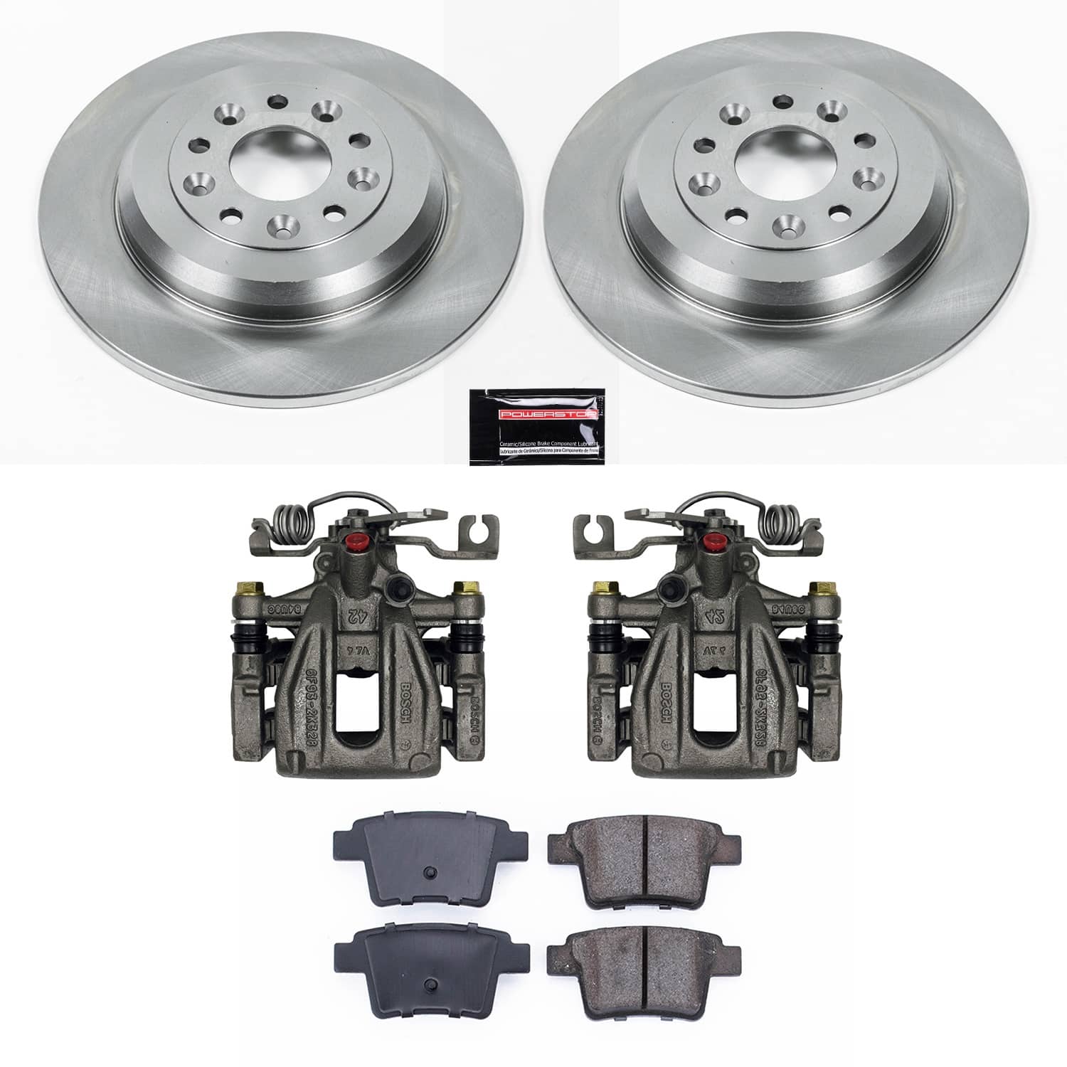 Power Stop - KCOE4600 - Rear - Disc Brake Pad/Caliper and Rotor Kit