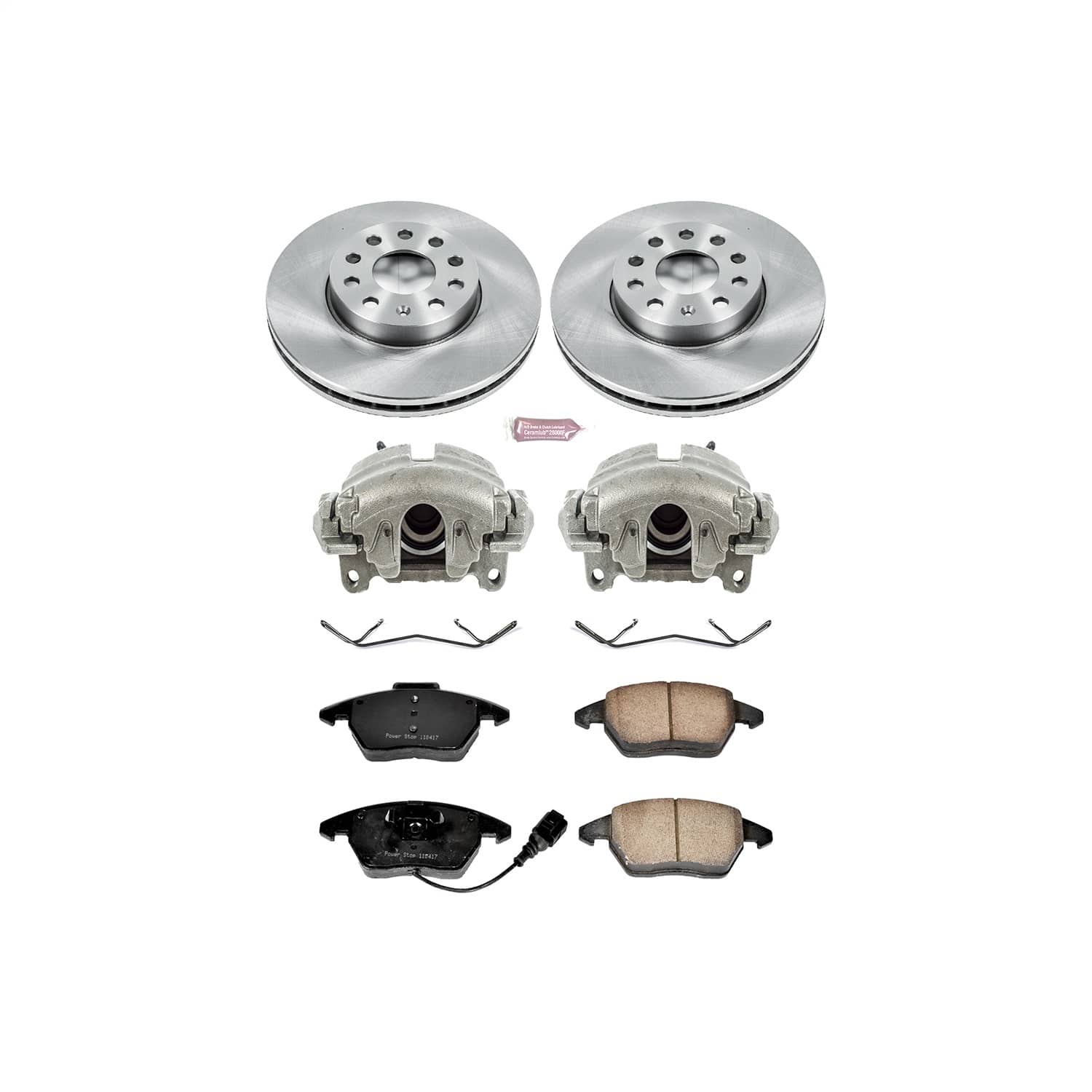 Power Stop - KCOE4623 - Front - Disc Brake Pad/Caliper and Rotor Kit