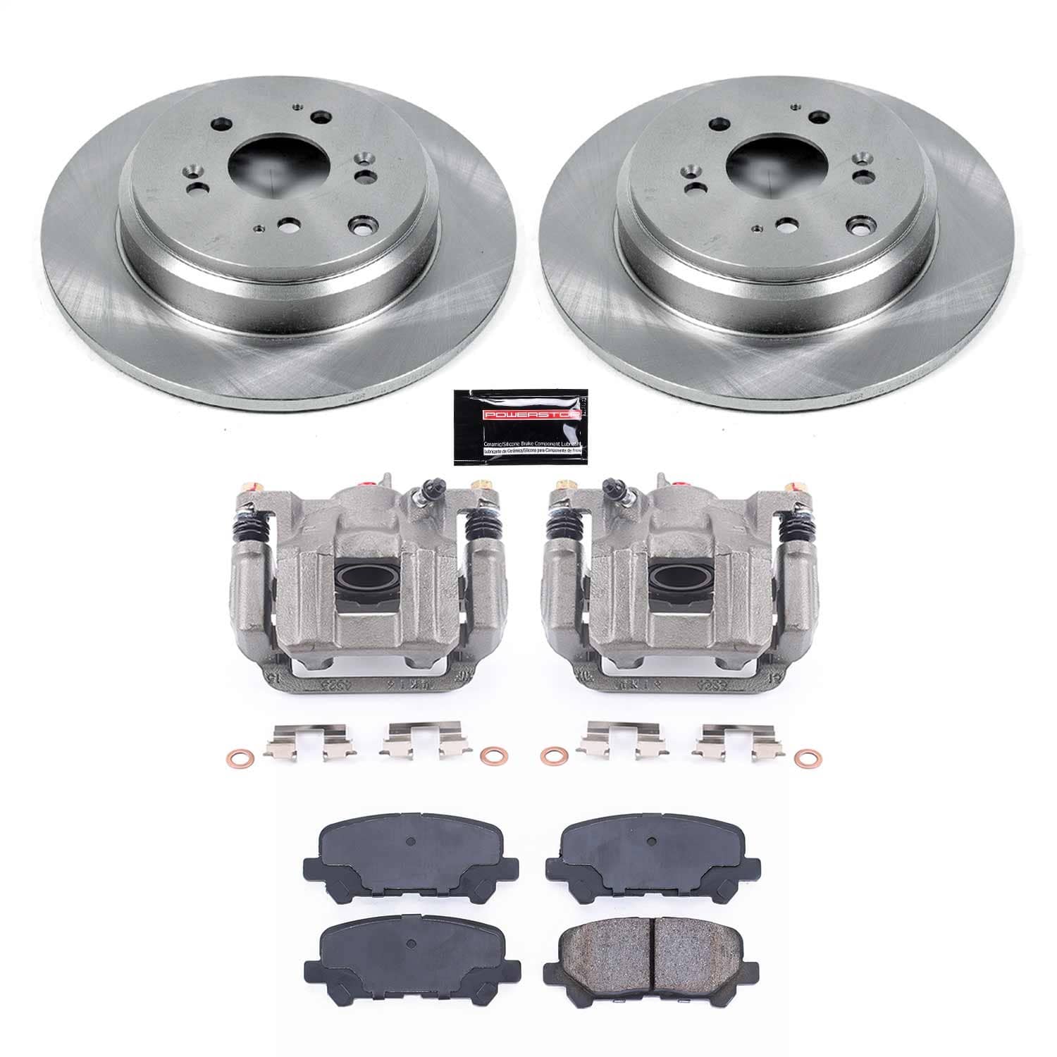 Power Stop - KCOE4685A - Rear - Disc Brake Pad/Caliper and Rotor Kit