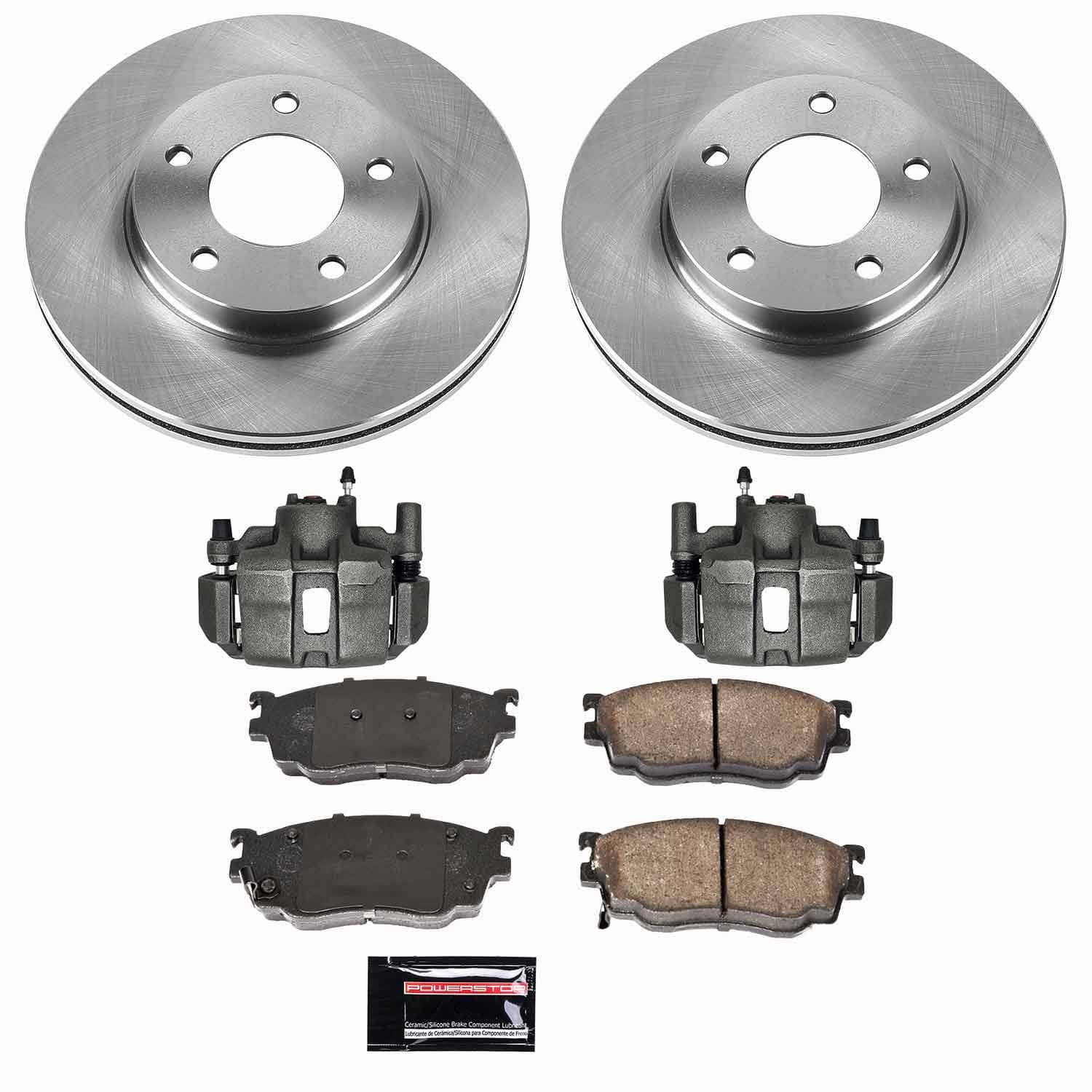 Power Stop - KCOE5169A - Front - Disc Brake Pad/Caliper and Rotor Kit