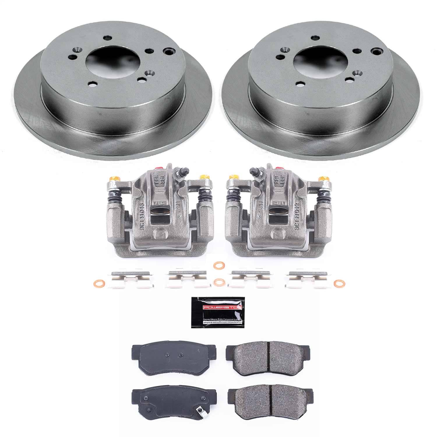 Power Stop - KCOE5213A - Rear - Disc Brake Pad/Caliper and Rotor Kit