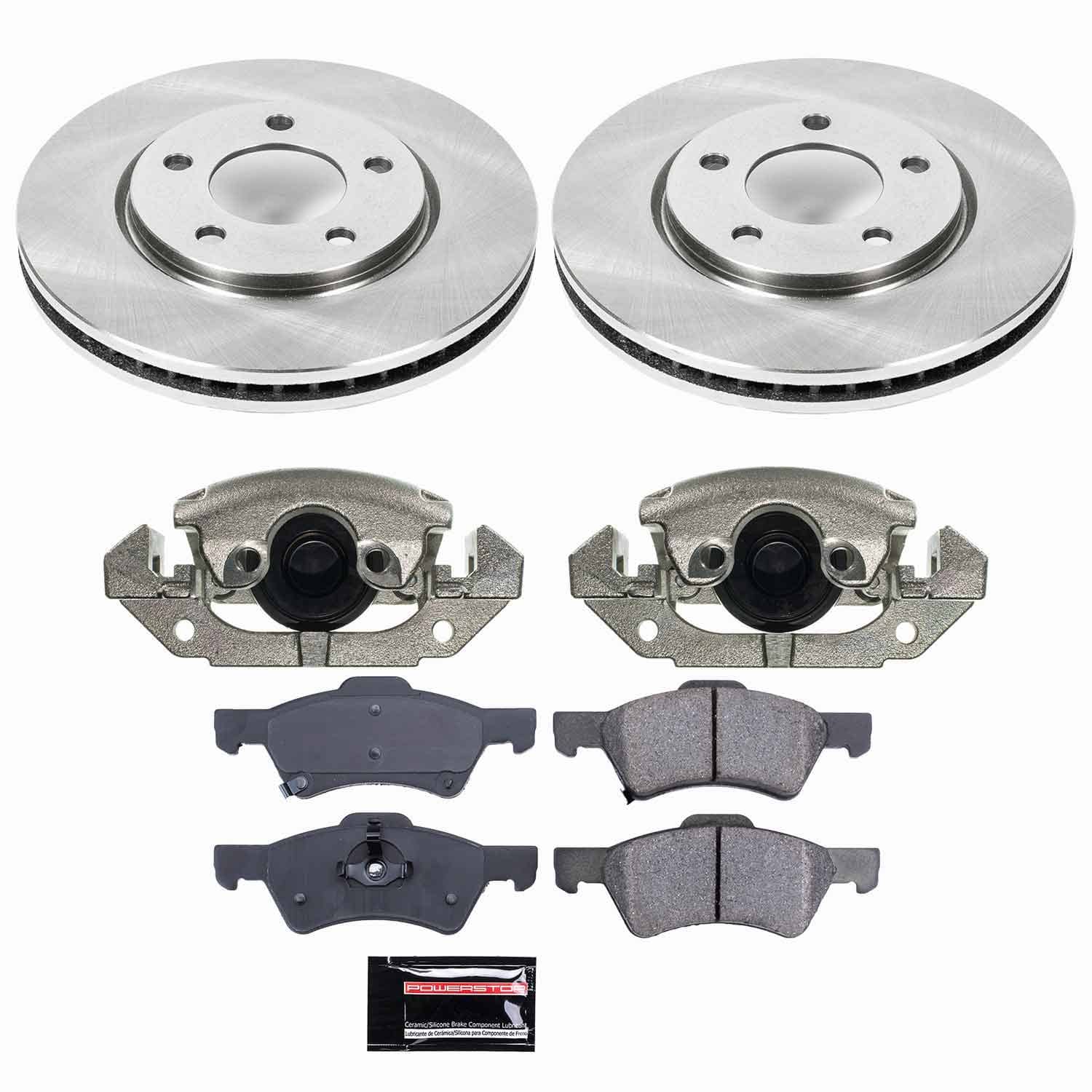 Power Stop - KCOE5247 - Front - Disc Brake Pad/Caliper and Rotor Kit