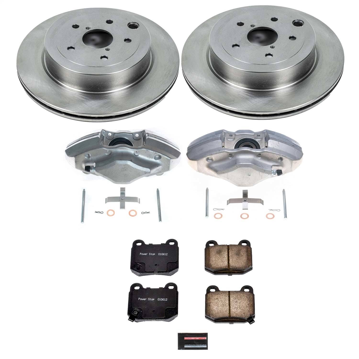 Power Stop - KCOE5305 - Rear - Disc Brake Pad/Caliper and Rotor Kit