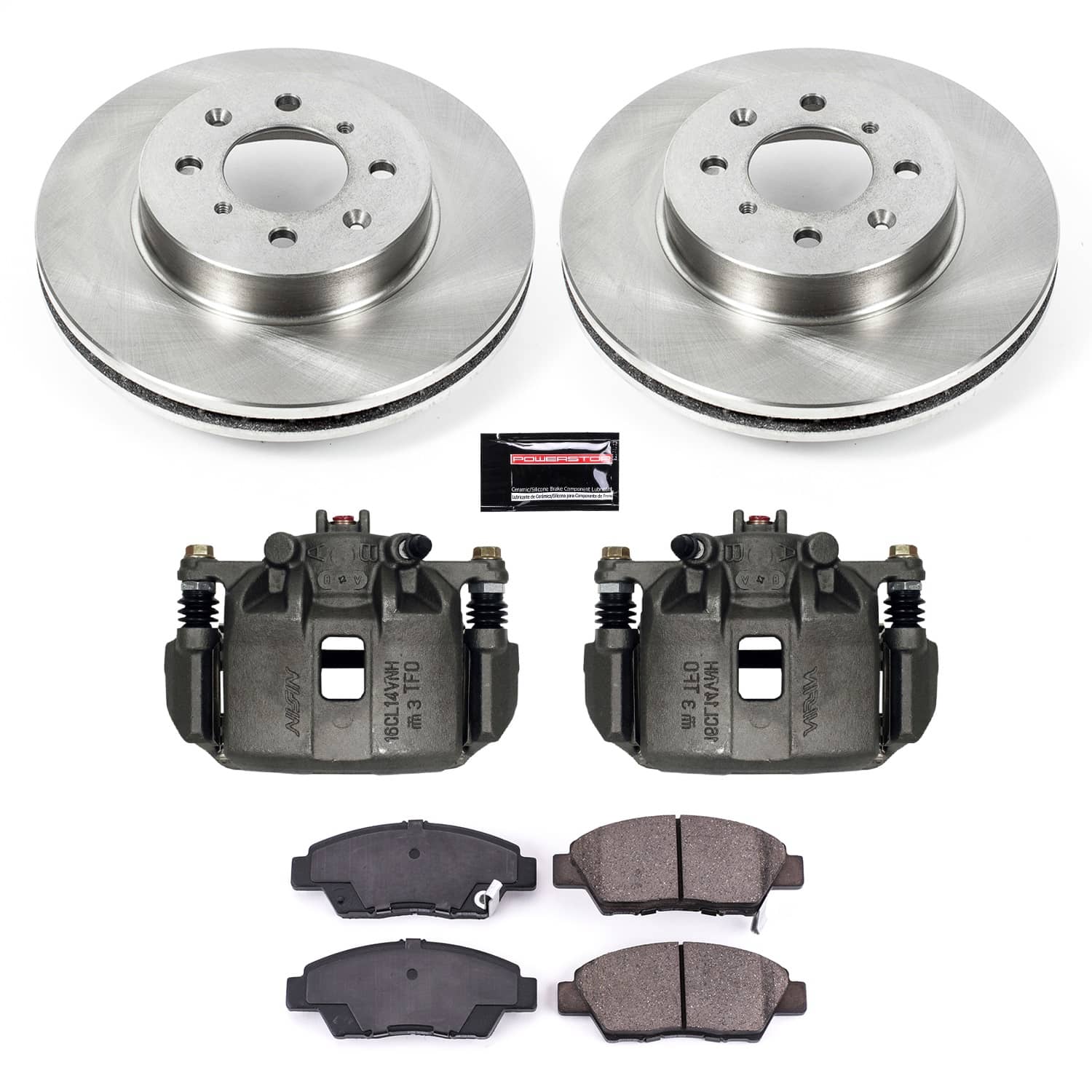 Power Stop - KCOE5382 - Front - Disc Brake Pad/Caliper and Rotor Kit