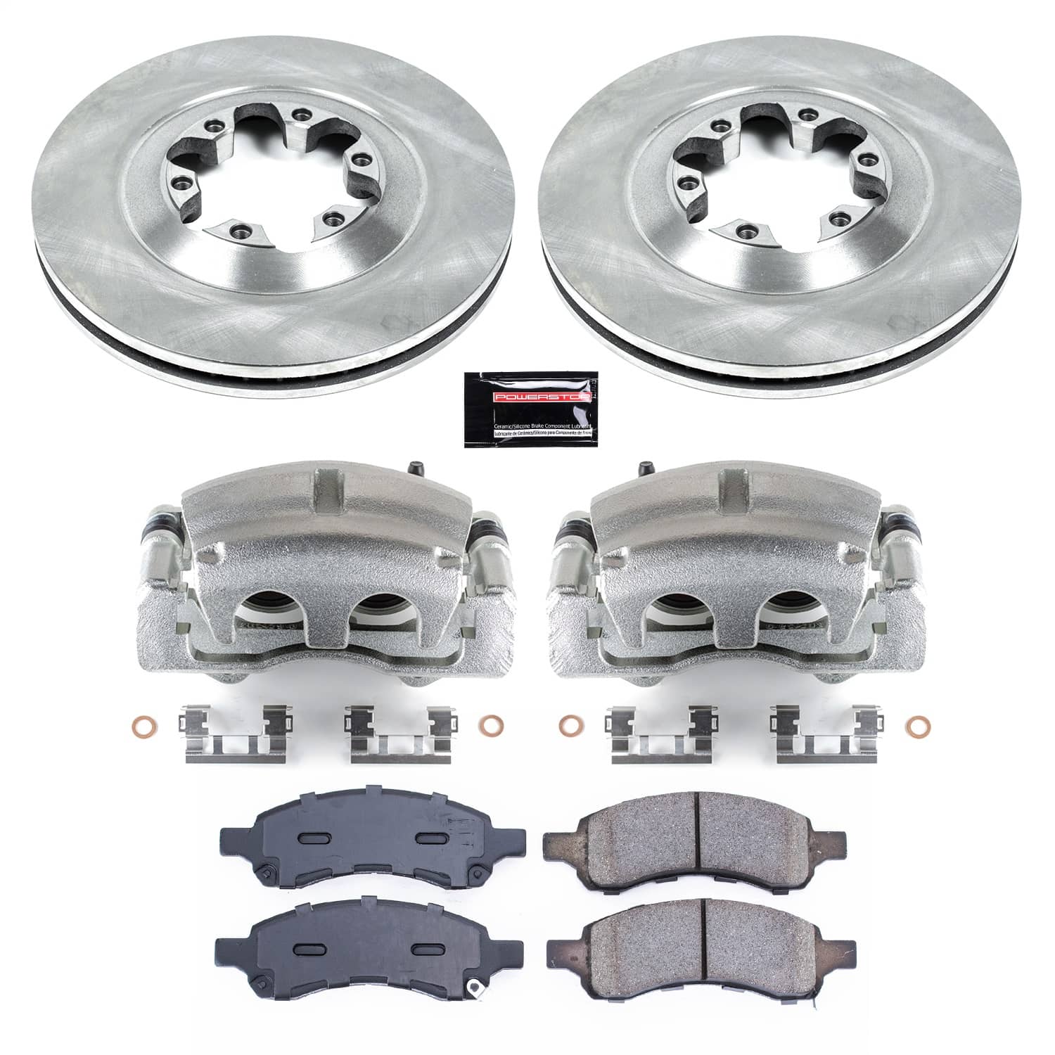Power Stop - KCOE5405 - Front - Disc Brake Pad/Caliper and Rotor Kit