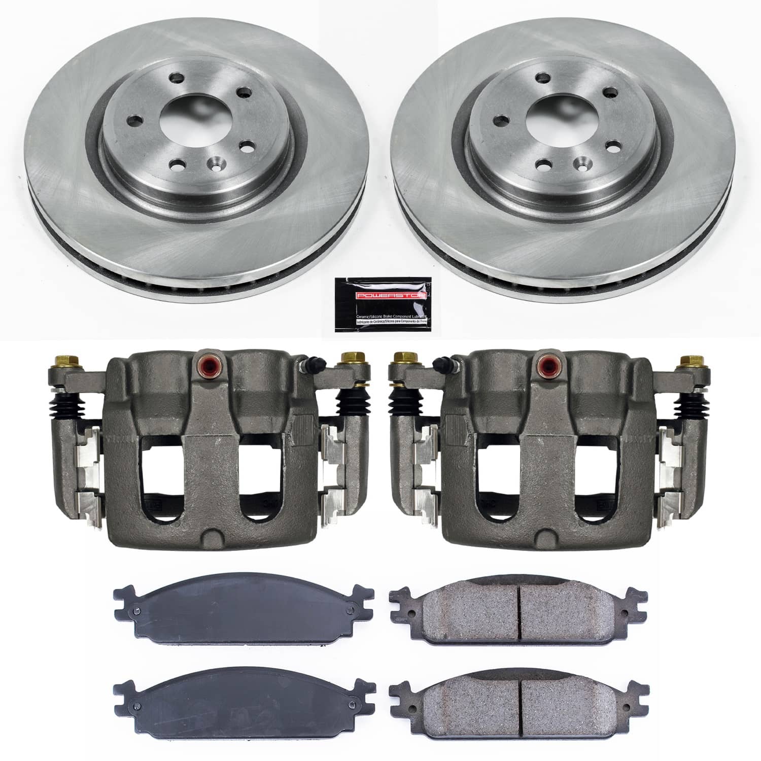 Power Stop - KCOE5509 - Front - Disc Brake Pad/Caliper and Rotor Kit