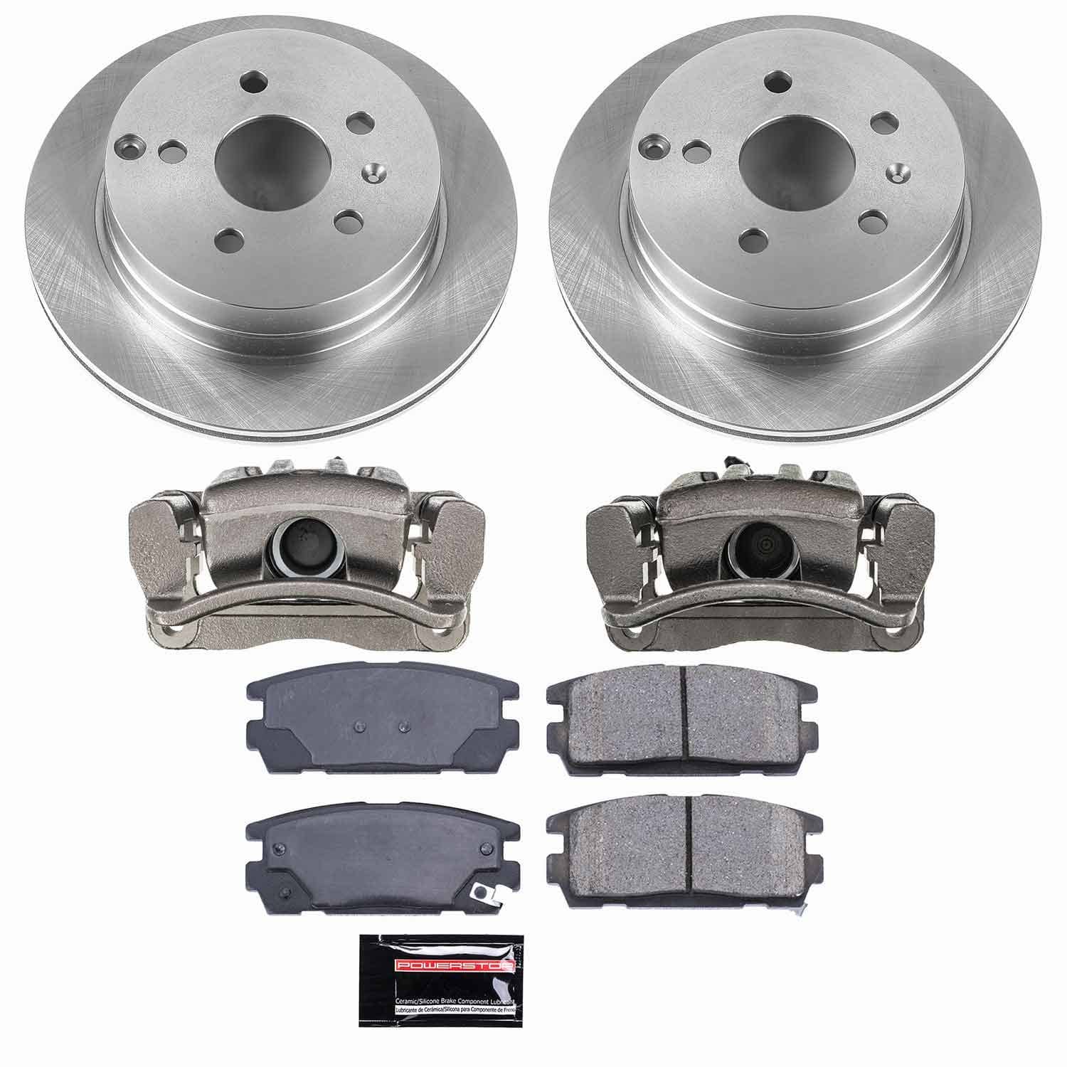 Power Stop - KCOE5558 - Rear - Disc Brake Pad/Caliper and Rotor Kit
