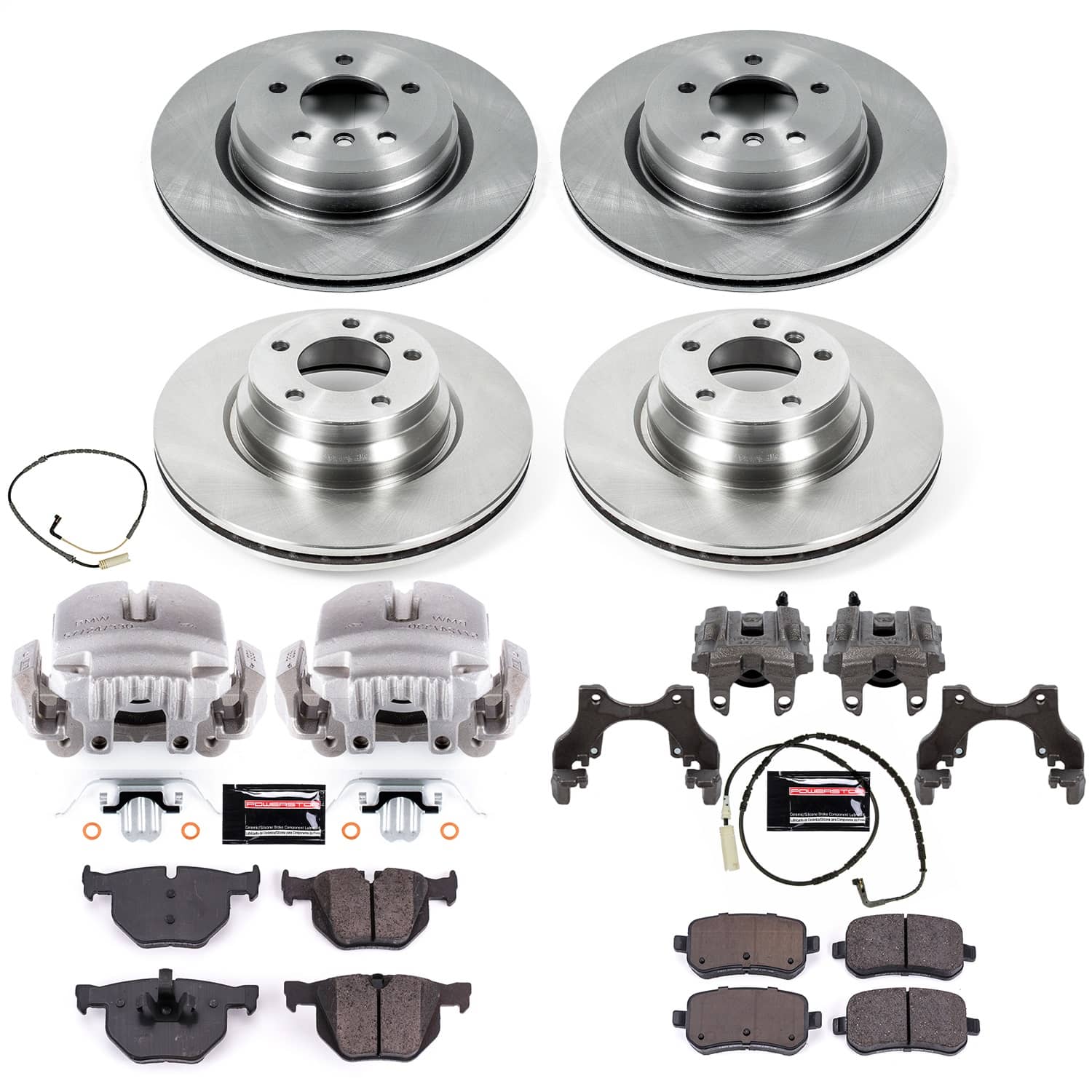Power Stop - KCOE5768 - Front and Rear - Disc Brake Pad/Caliper and Rotor Kit