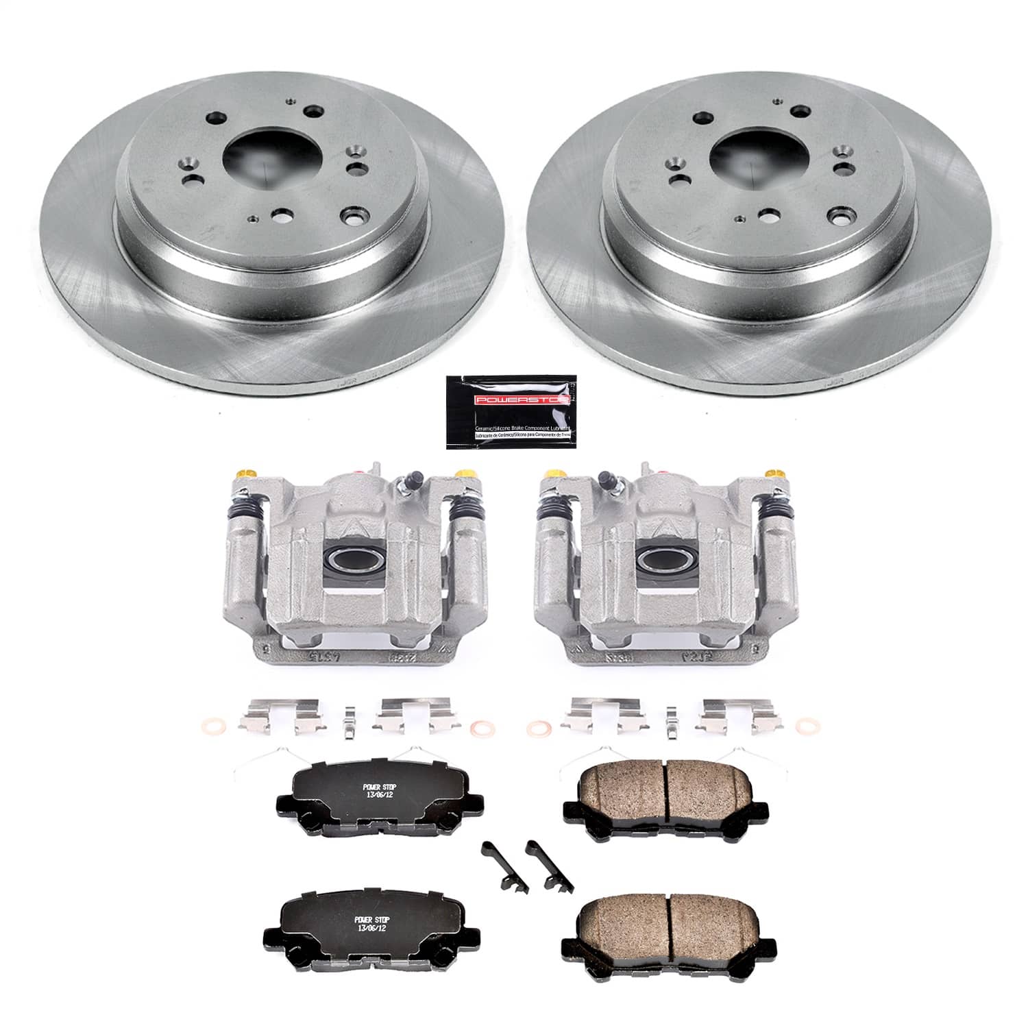 Power Stop - KCOE5839 - Rear - Disc Brake Pad/Caliper and Rotor Kit