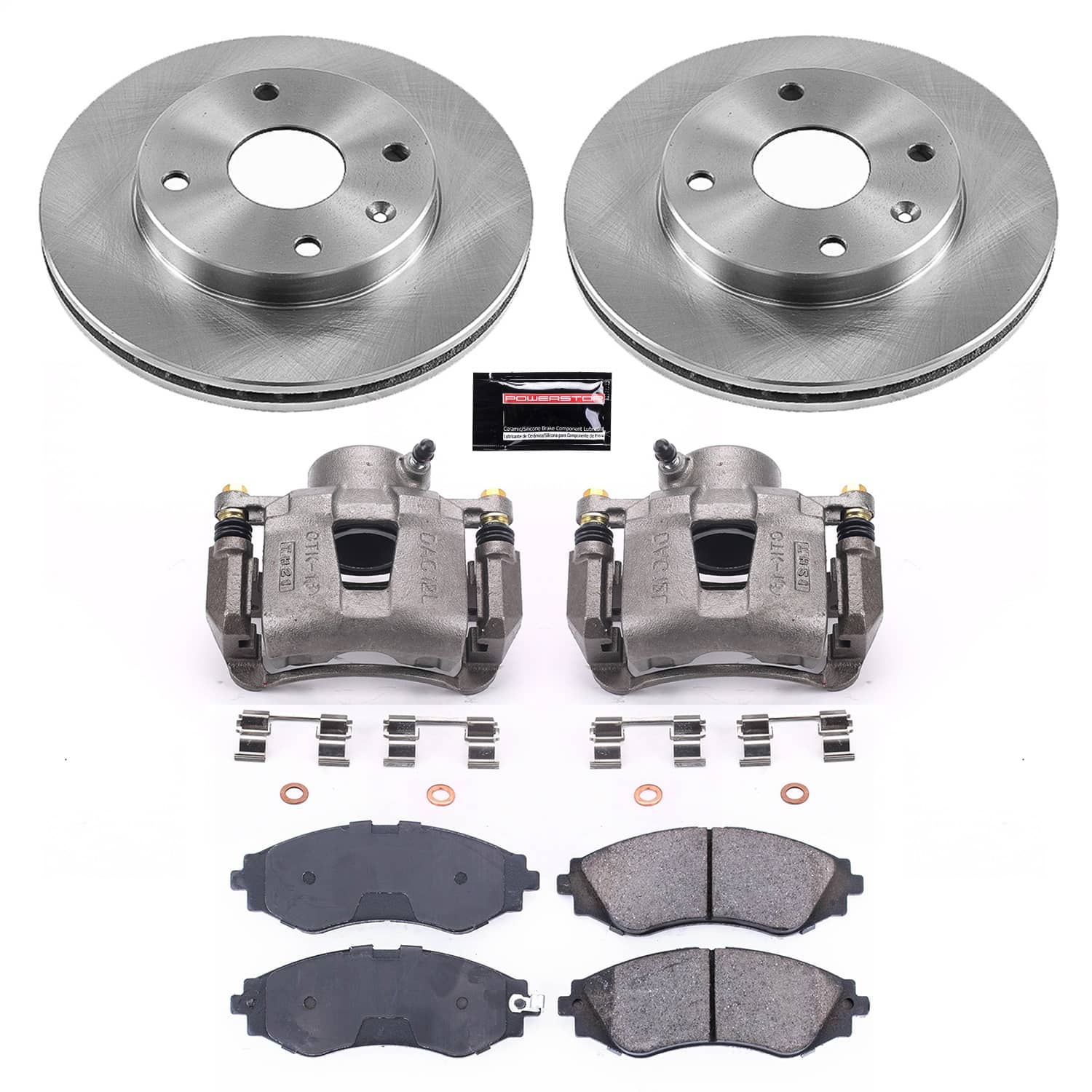Power Stop - KCOE5894 - Front - Disc Brake Pad/Caliper and Rotor Kit