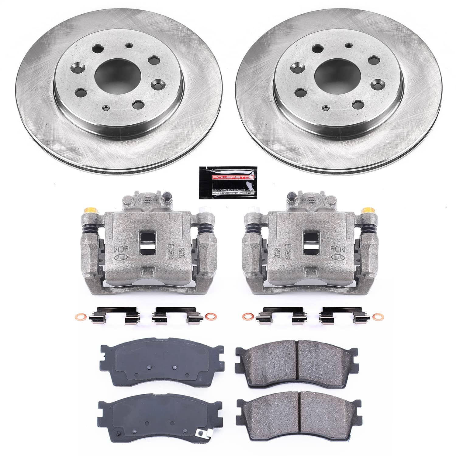 Power Stop - KCOE5902 - Front - Disc Brake Pad/Caliper and Rotor Kit