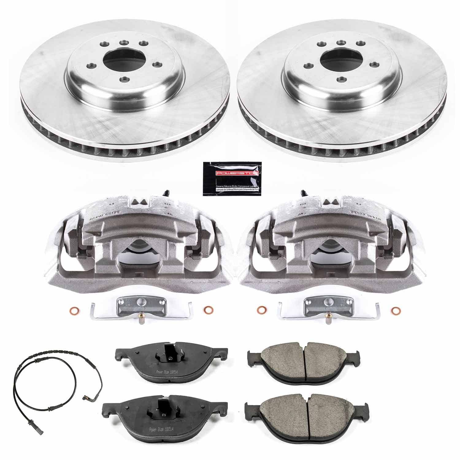 Power Stop - KCOE6012 - Front - Disc Brake Pad/Caliper and Rotor Kit