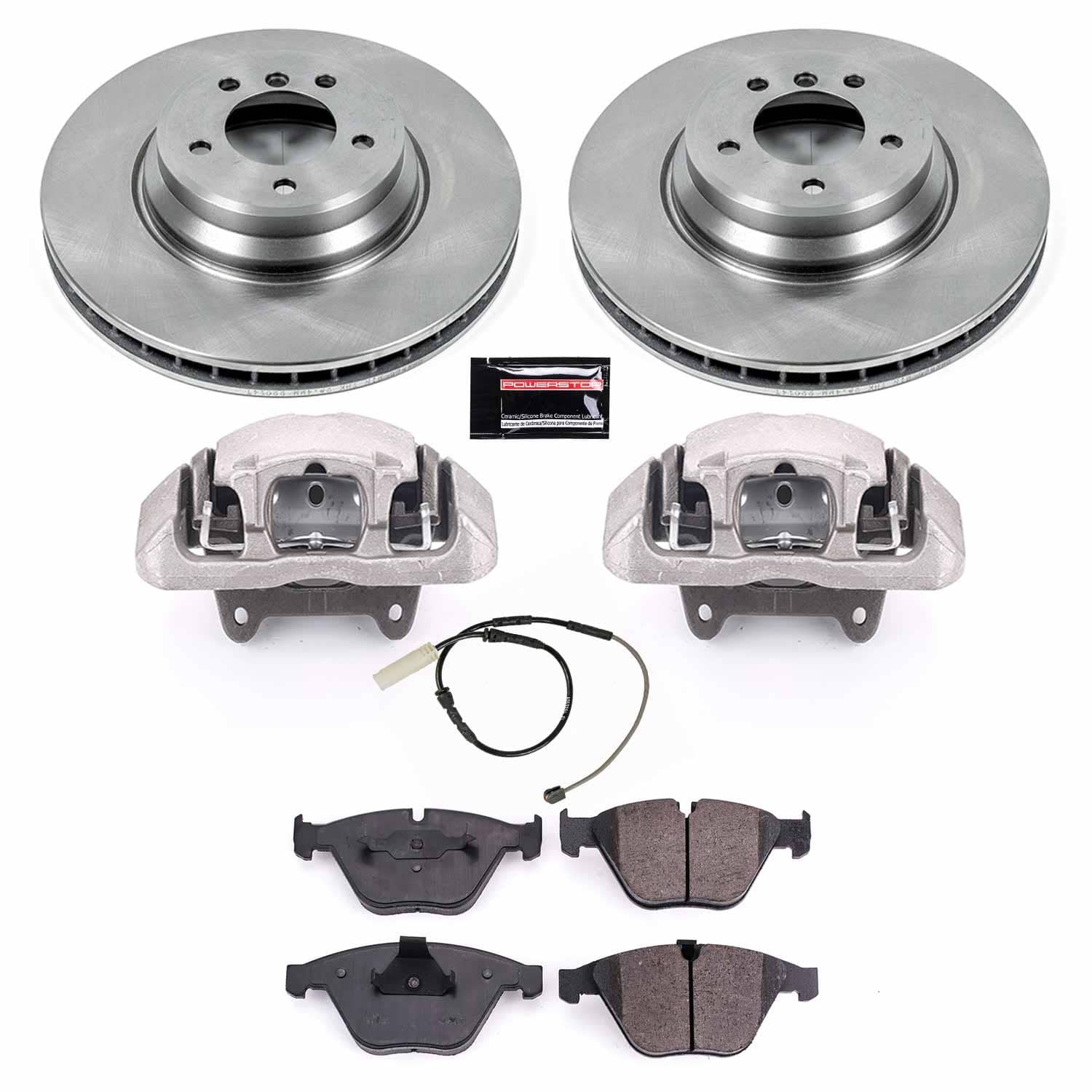 Power Stop - KCOE6055 - Front - Disc Brake Pad/Caliper and Rotor Kit